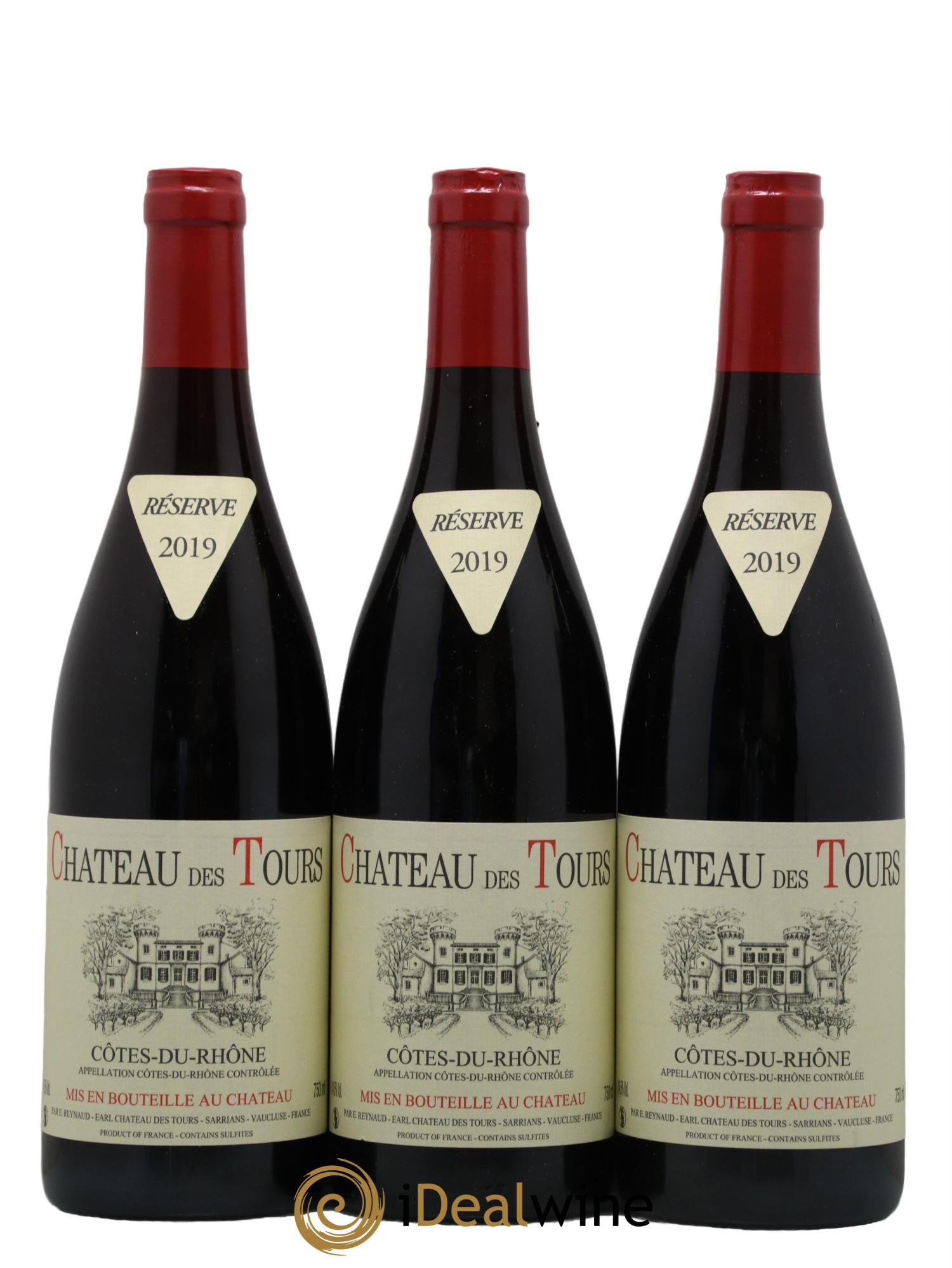 Côtes-du-Rhône Château des Tours Emmanuel Reynaud 2019 - Lot de 3 bouteilles - 0