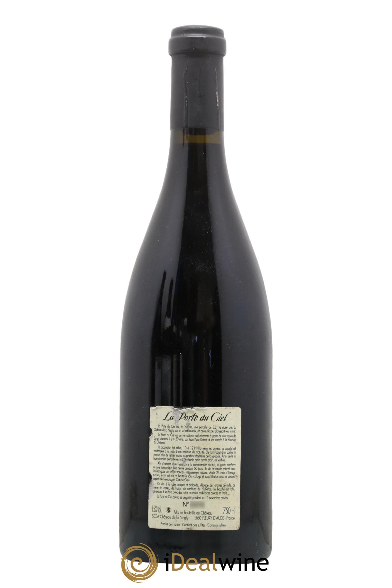 La Clape Château de La Négly La Porte du Ciel Jean Paux-Rosset 2008 - Lot de 1 bouteille - 1