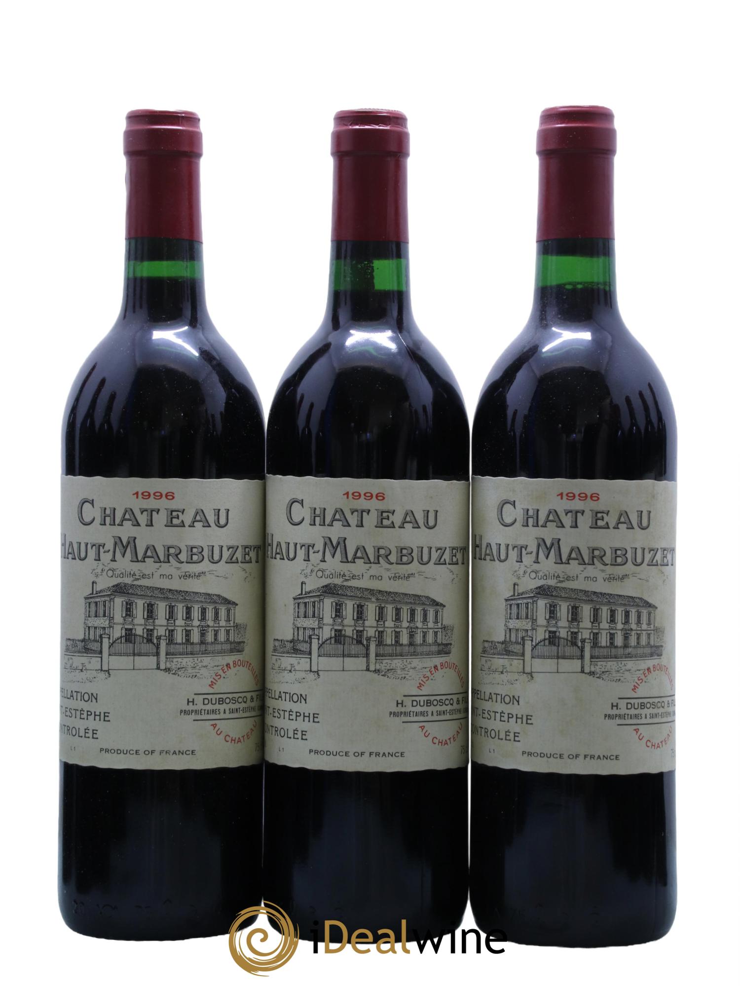 Château Haut Marbuzet 1996 - Lot de 12 bouteilles - 1