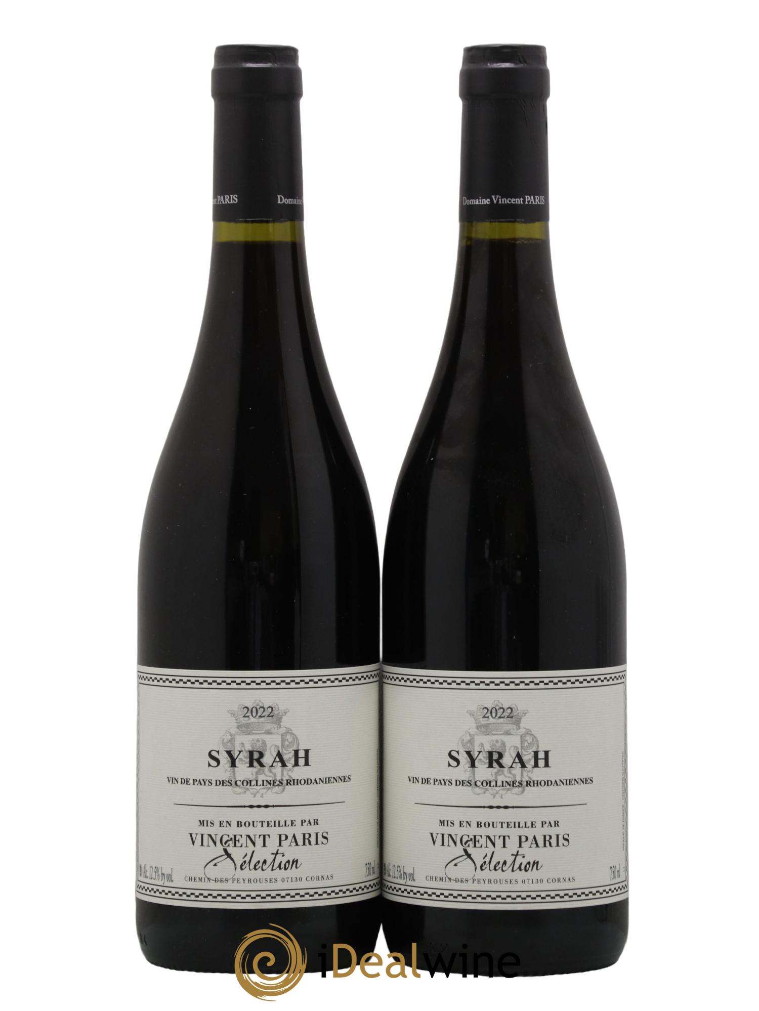 Collines Rhodaniennes Syrah Vincent Paris 2022 - Lot de 2 bouteilles - 0