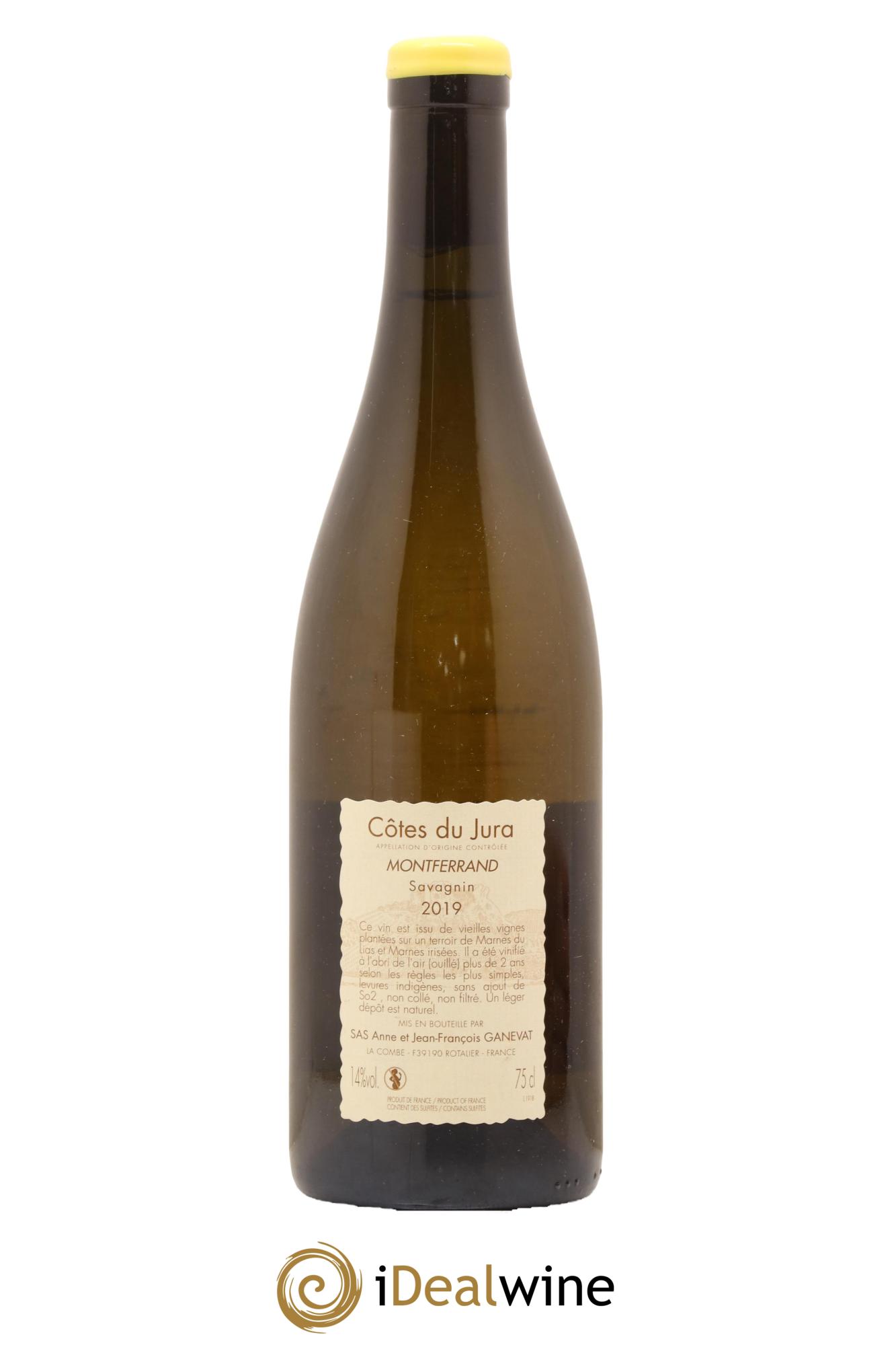 Côtes du Jura Montferrand savagnin Anne et Jean François Ganevat  2019 - Lot de 1 bouteille - 1
