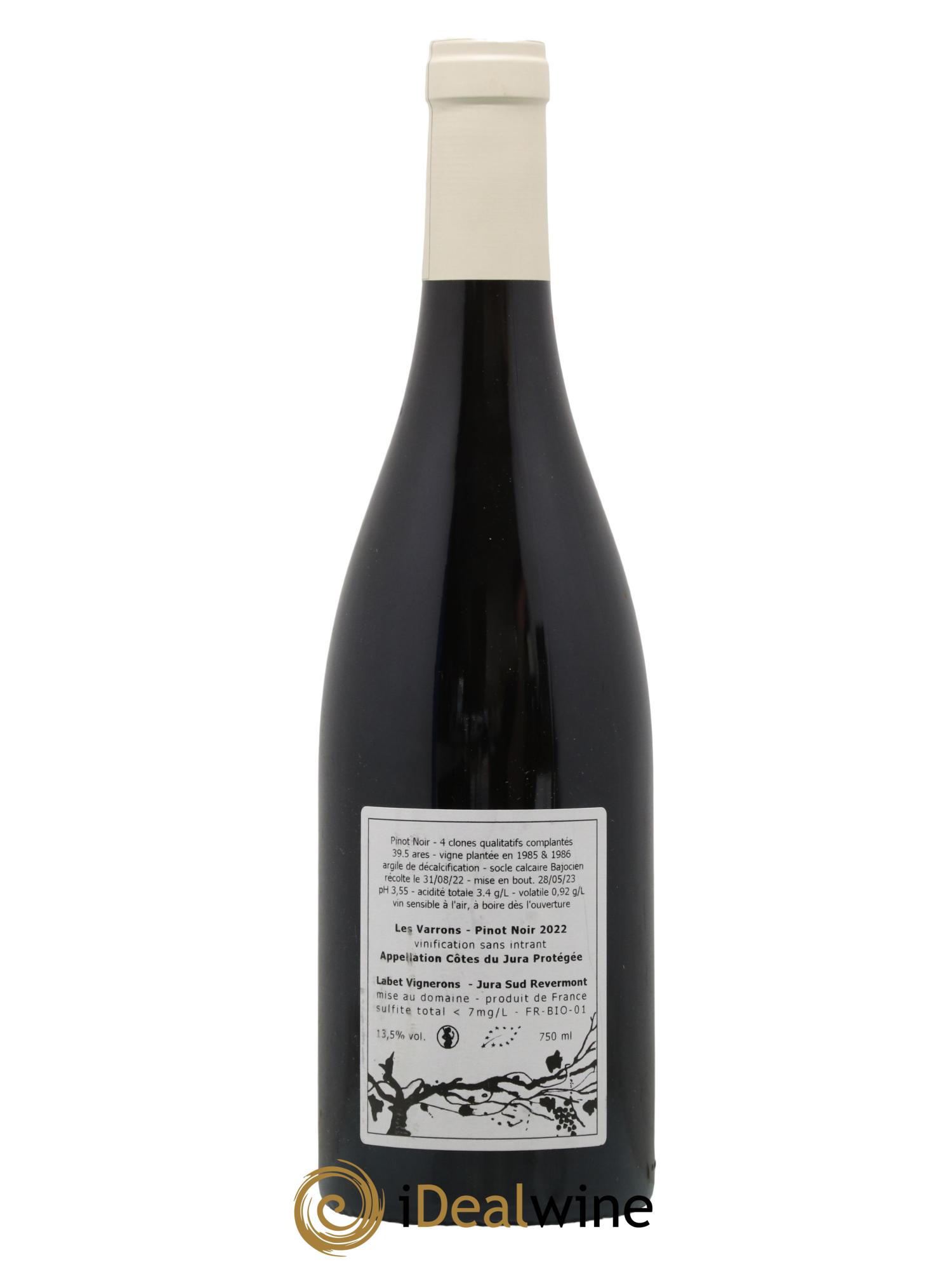 Côtes du Jura Pinot Noir Les Varrons Sélection Massale Romain - Julien  - Charline Labet 2022 - Lot of 1 bottle - 1