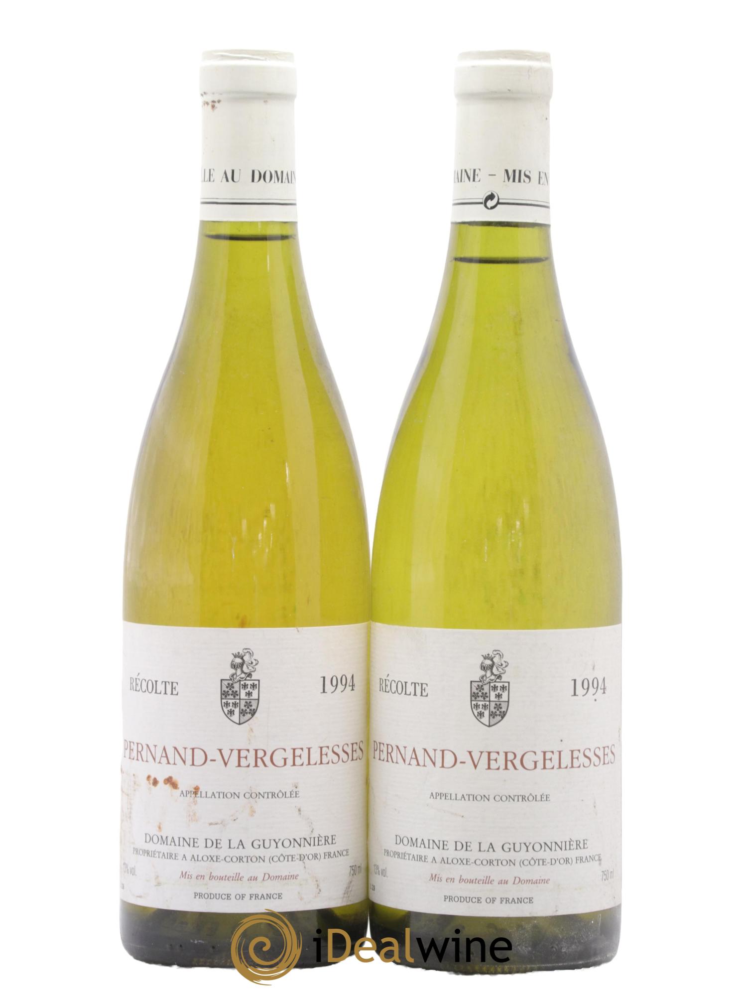 Pernand-Vergelesses Domaine De La Guyonniere 1994 - Lotto di 2 bottiglie - 0