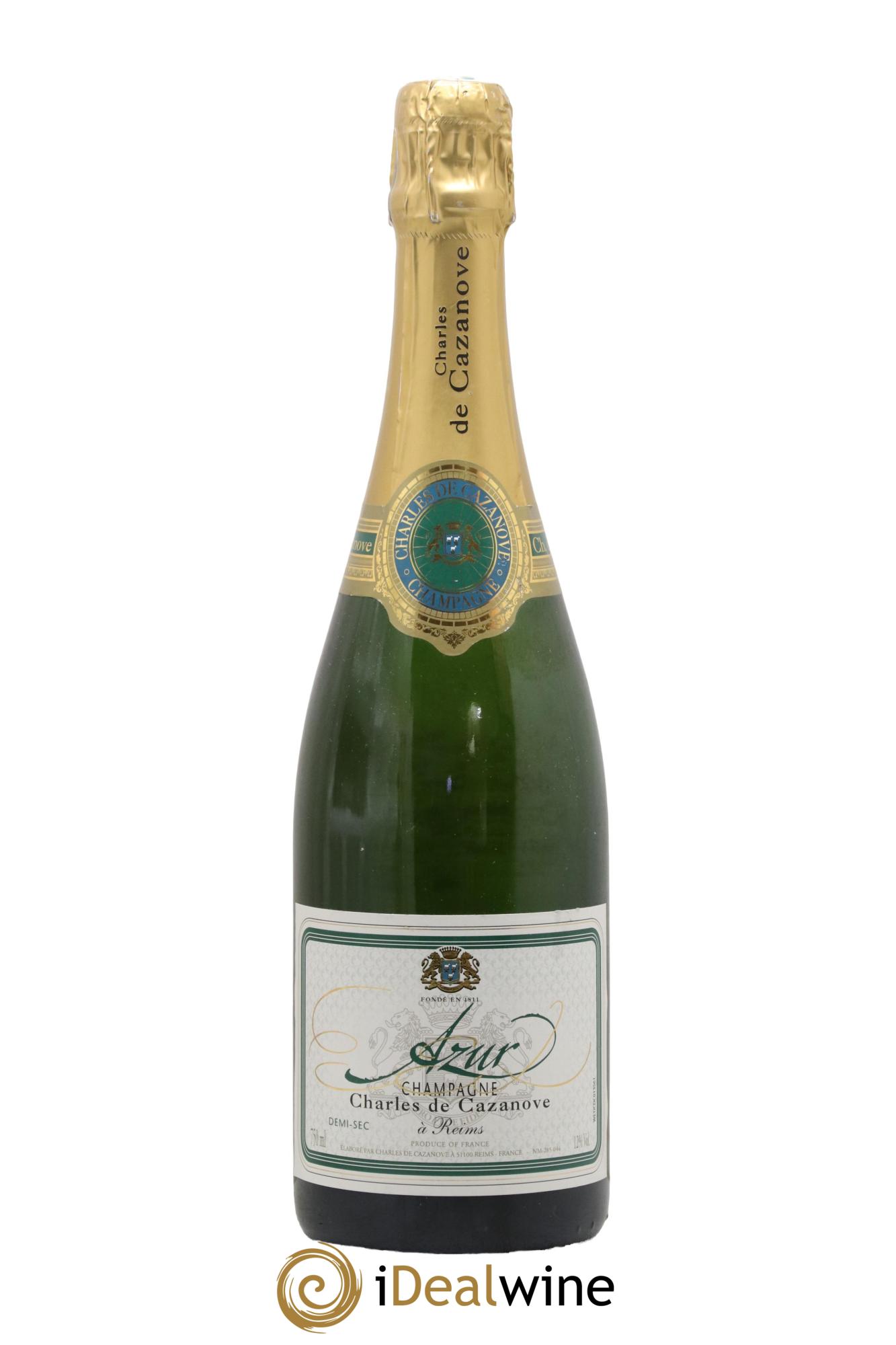 Champagne Demi Sec Cuvée Azur Charles de Cazanove - Lot de 1 bouteille - 0