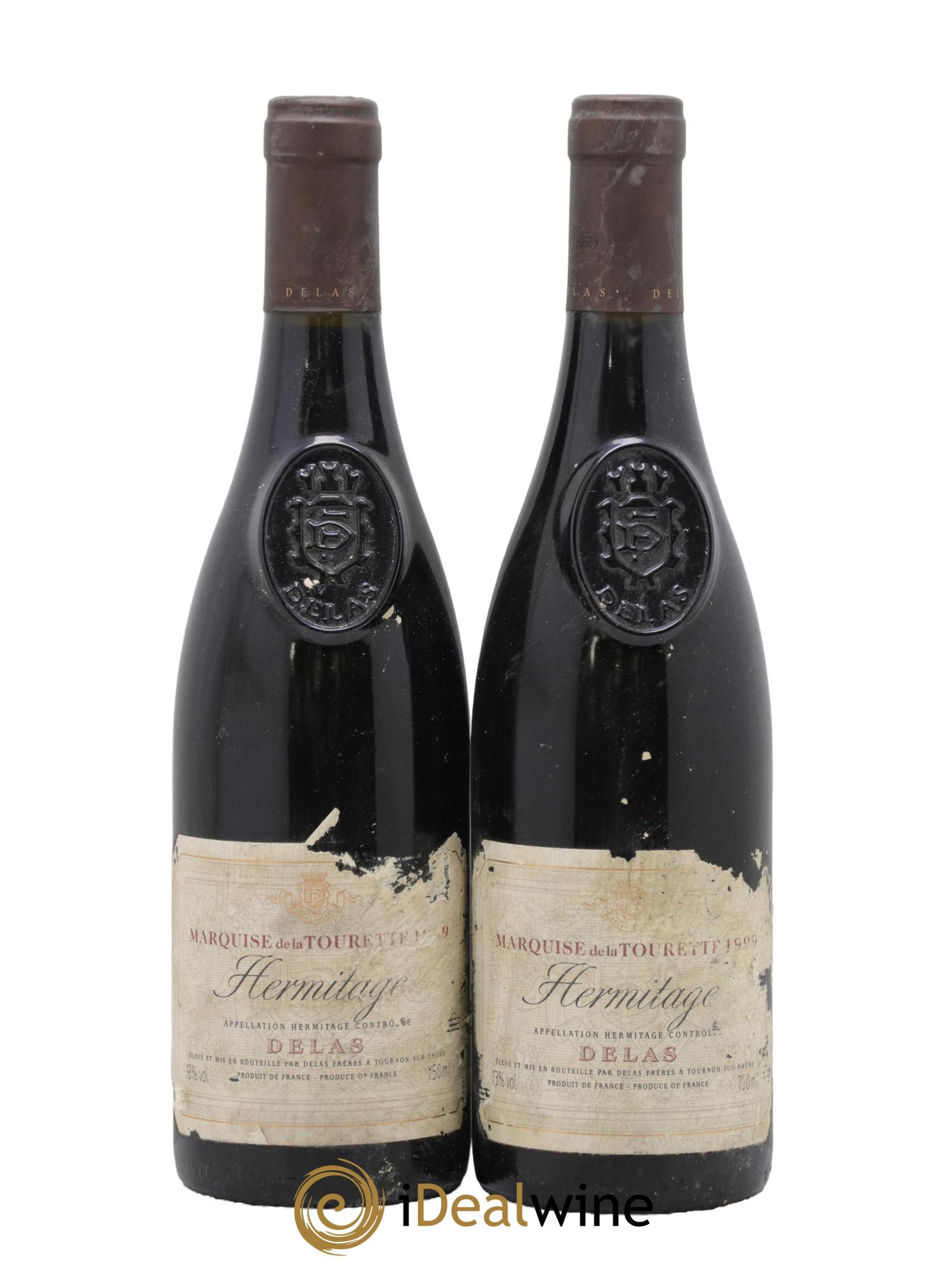 Hermitage Marquise de la Tourette Delas Frères 1999 - Lot de 2 bouteilles - 0