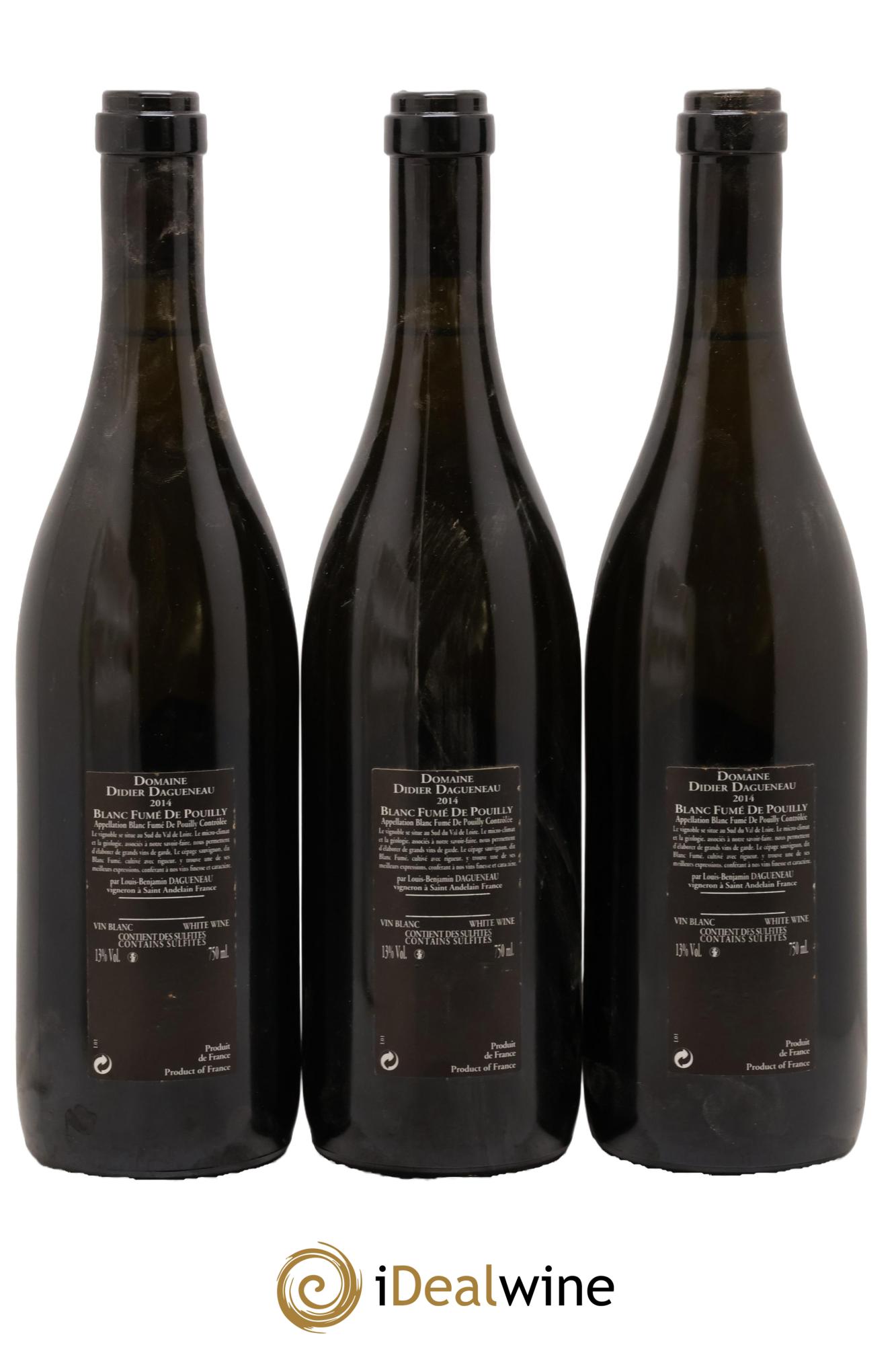 Vin de France (anciennement Pouilly-Fumé) Silex Dagueneau (Domaine Didier - Louis-Benjamin)  2014 - Lot de 3 bouteilles - 1