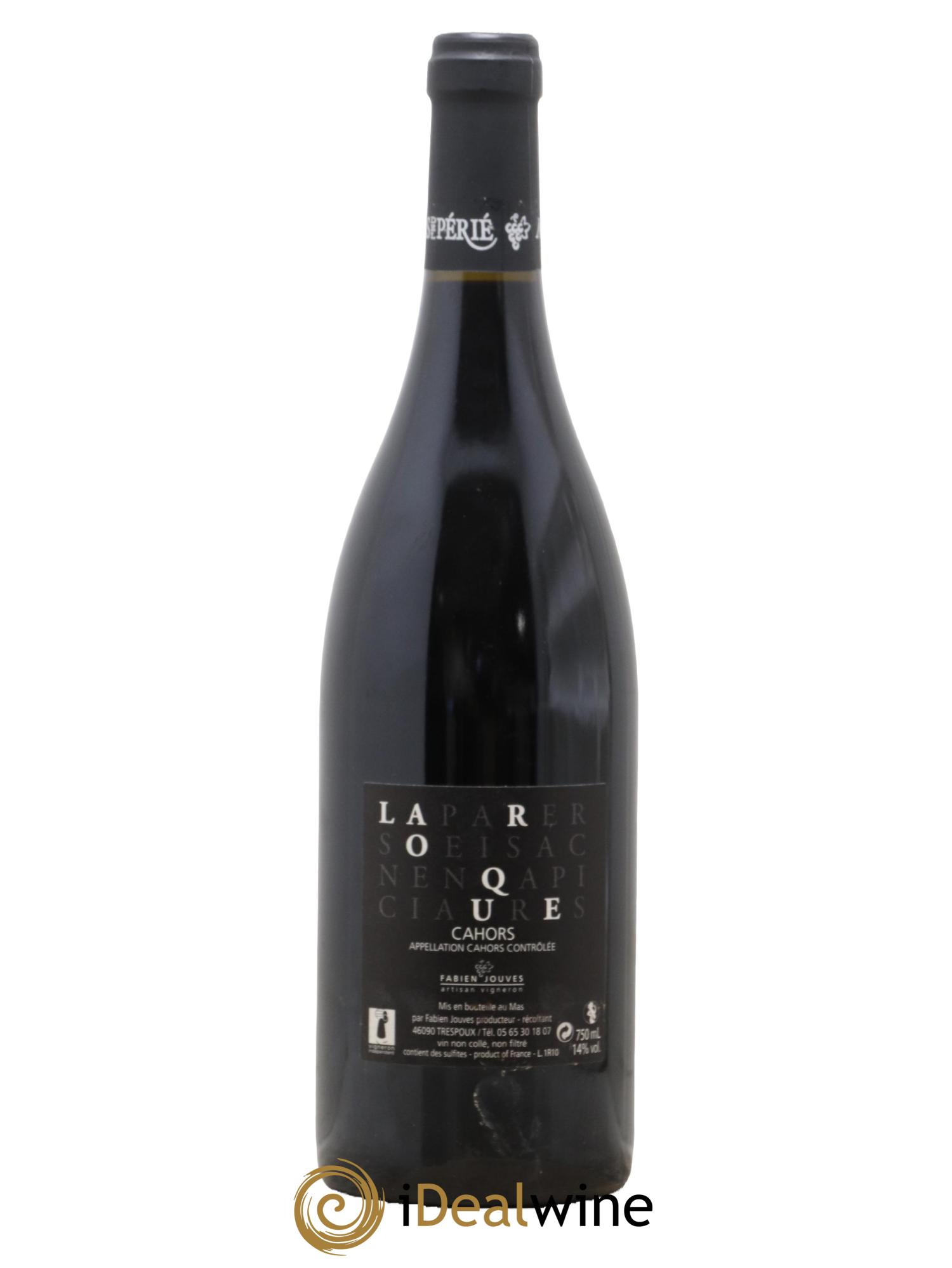 Cahors Mas Del Périé La Roque Fabien Jouves 2010 - Lot de 1 bouteille - 1