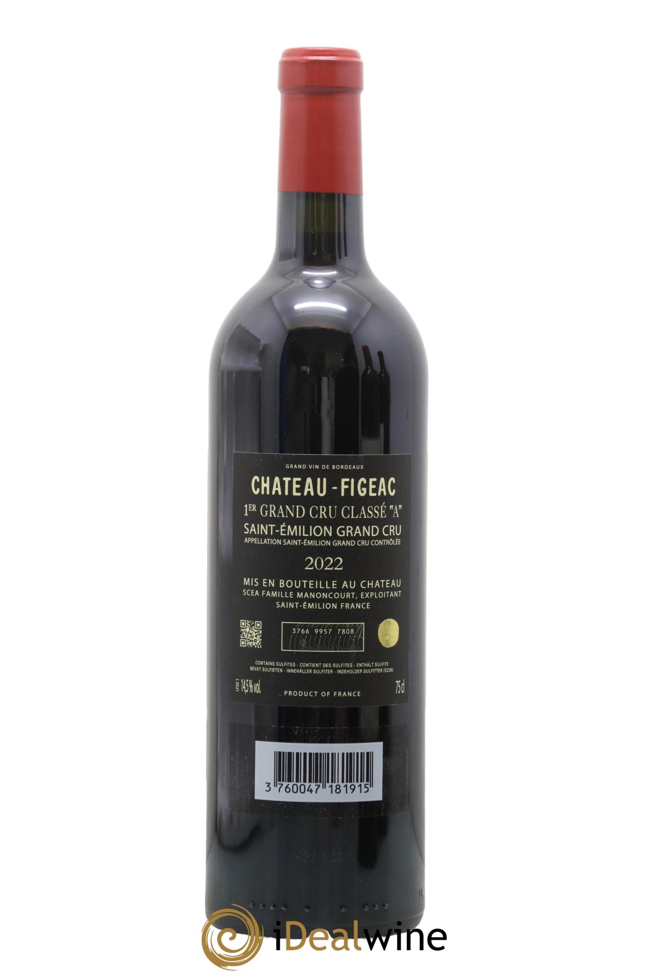 Château Figeac 1er Grand Cru Classé A 2022 - Lot de 1 bouteille - 1