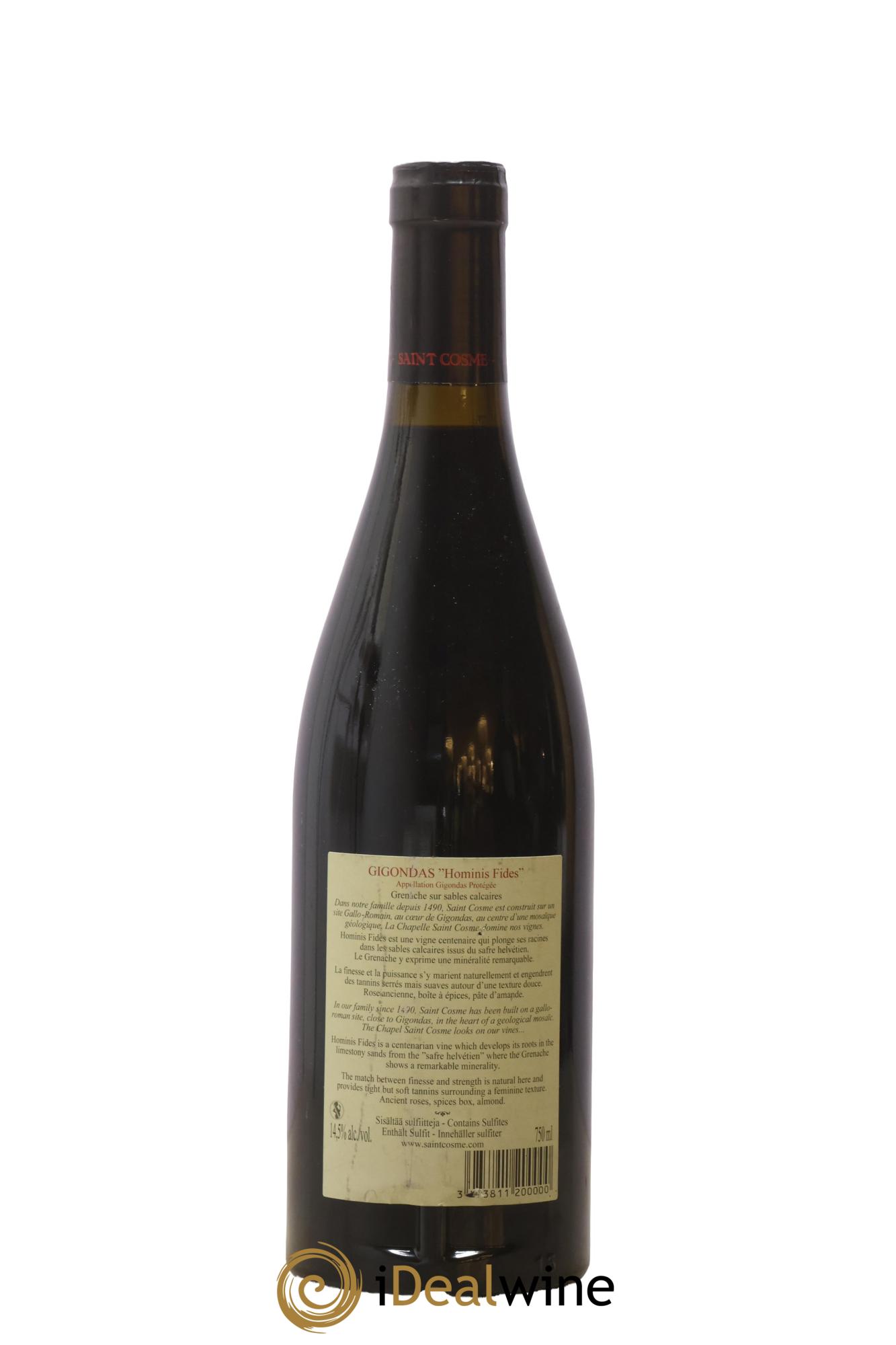 Gigondas Hominis Fides Saint Cosme 2011 - Lot de 1 bouteille - 1