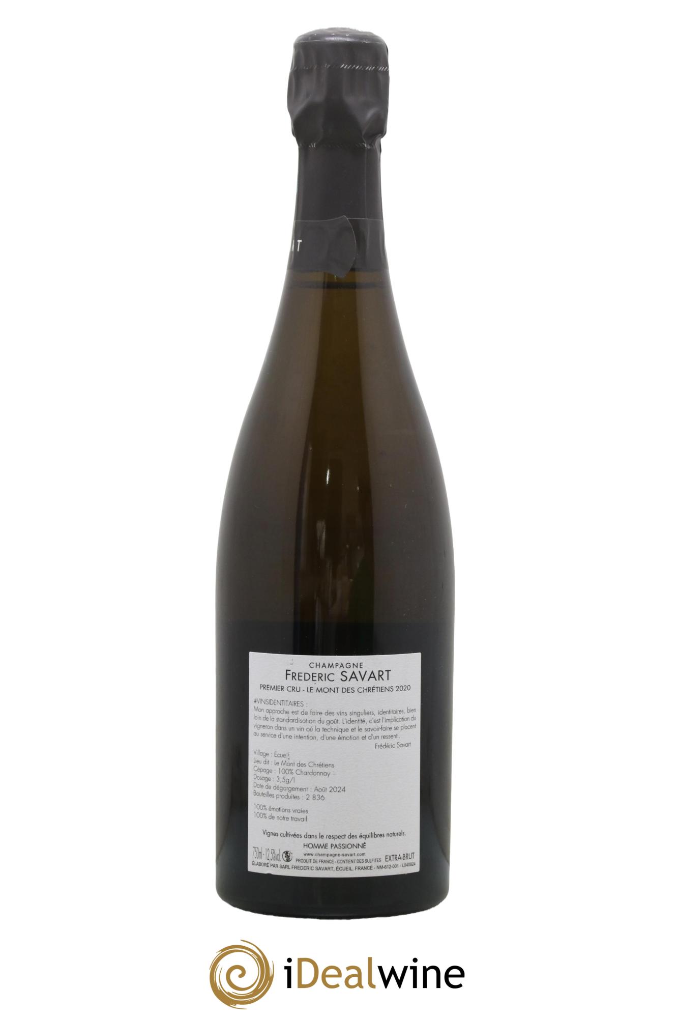 Le Mont des Chrétiens 1er Cru Extra-Brut Savart 2020 - Lot de 1 bouteille - 1