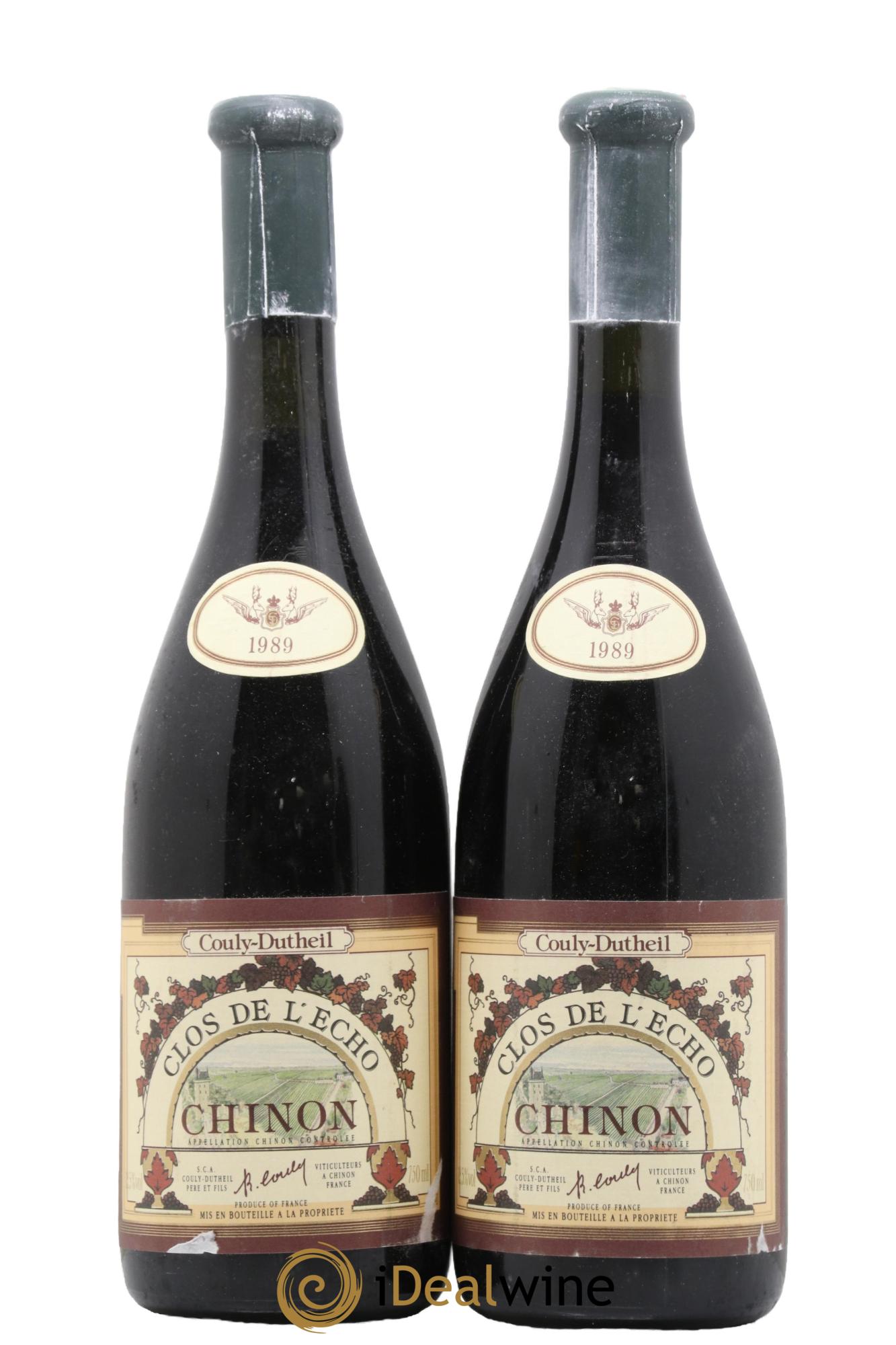 Chinon Clos de l'Echo Couly-Dutheil 1989 - Lot de 2 bouteilles - 0