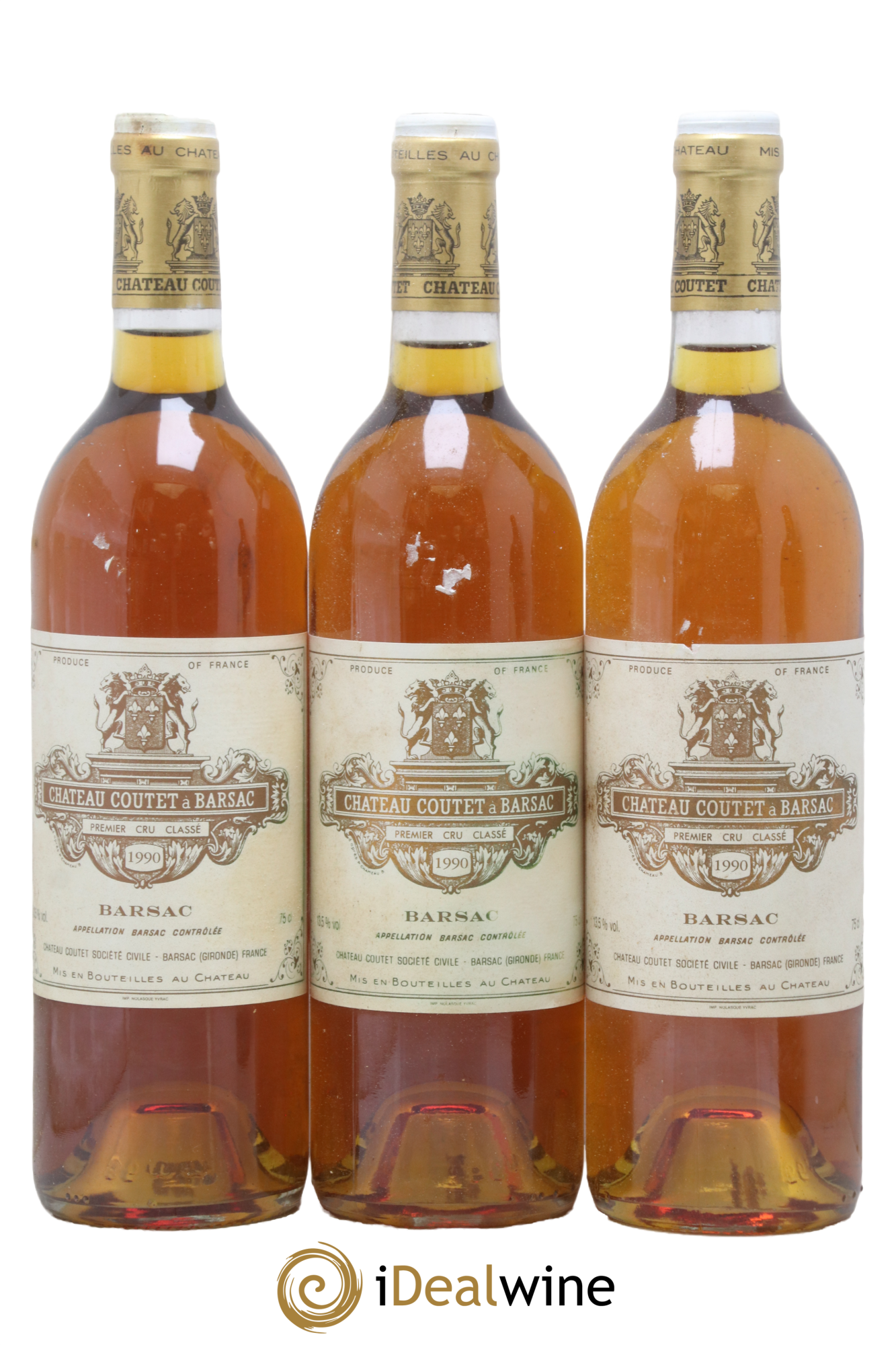 Château Coutet 1er Grand Cru Classé 1990 - Lot de 3 bouteilles - 0