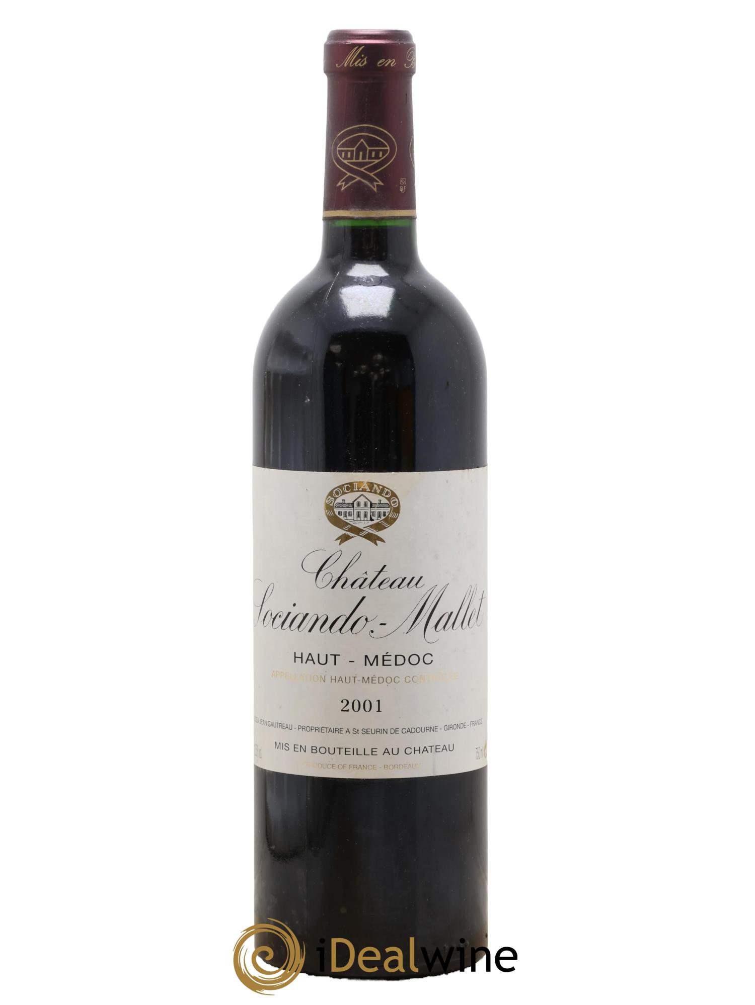 Château Sociando Mallet 2001 - Lot de 1 bouteille - 0