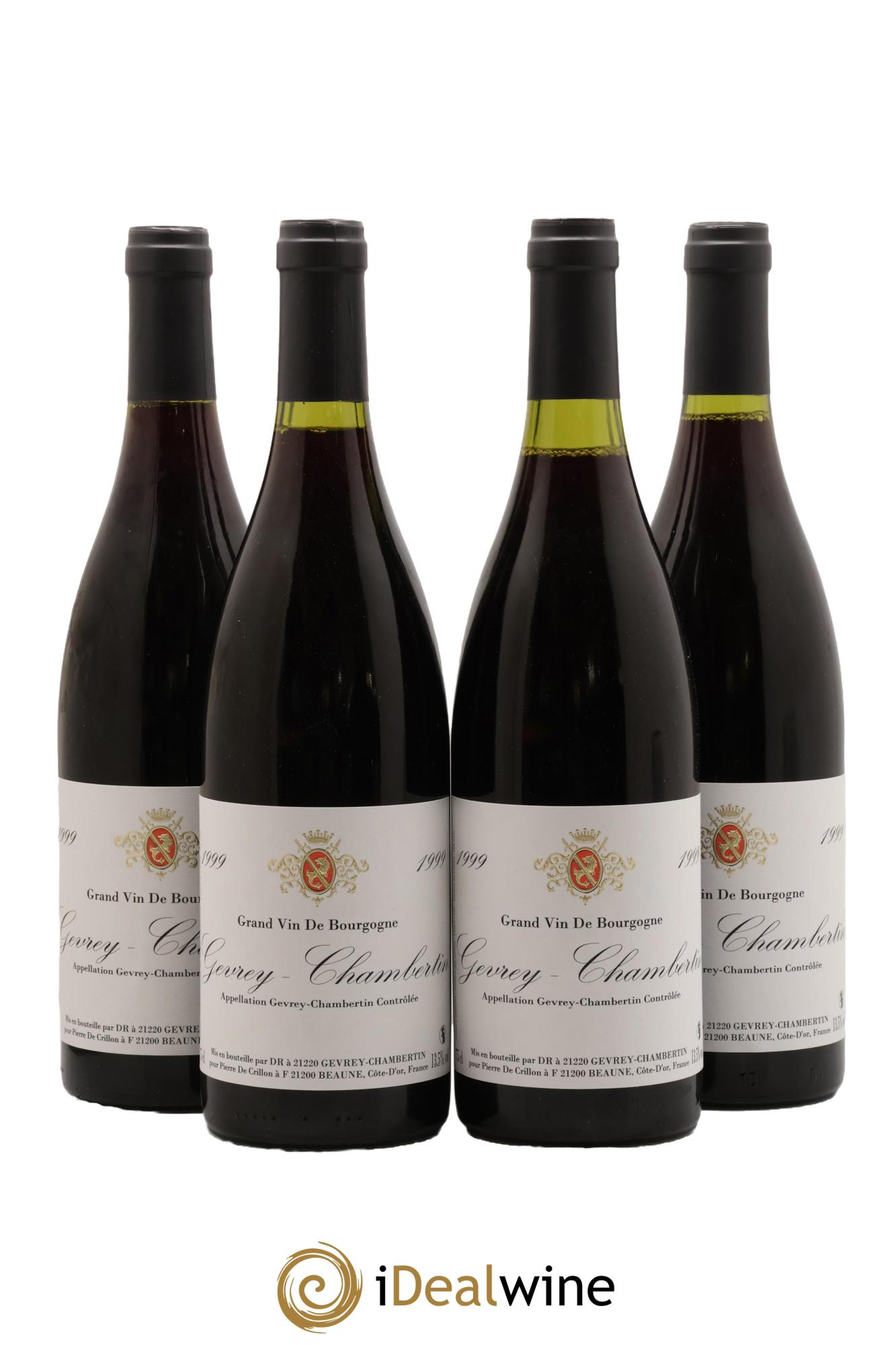 Gevrey-Chambertin Pierre de Crillon 1999 - Lot of 4 bottles - 0