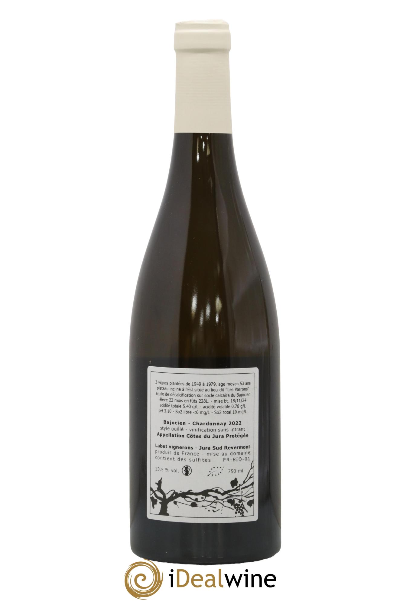 Côtes du Jura Chardonnay Bajocien Romain - Julien - Charline Labet 2022 - Lot de 1 bouteille - 1