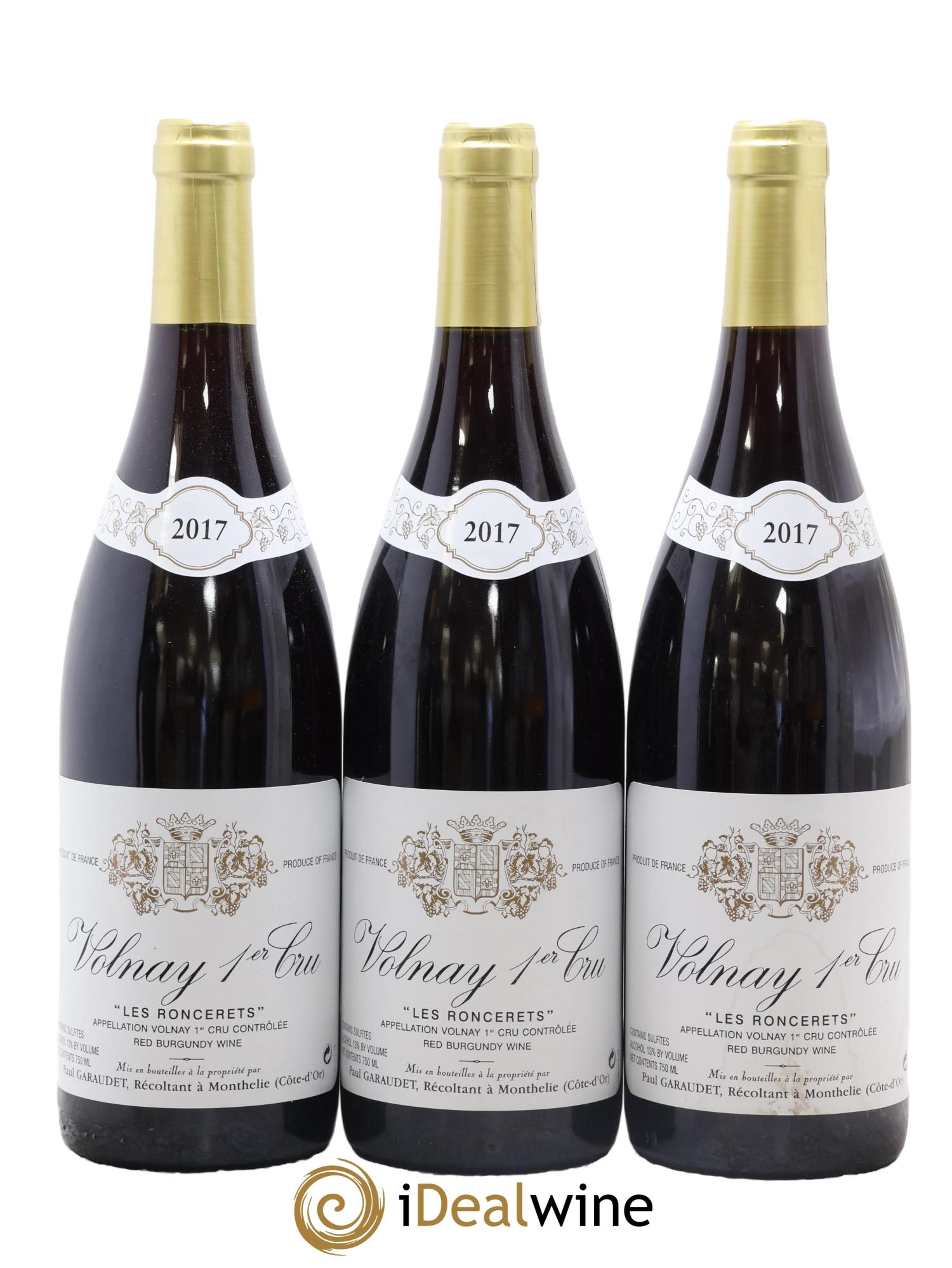 Volnay 1er Cru Les Roncerets Paul Garaudet 2017 - Lot de 3 bouteilles - 0