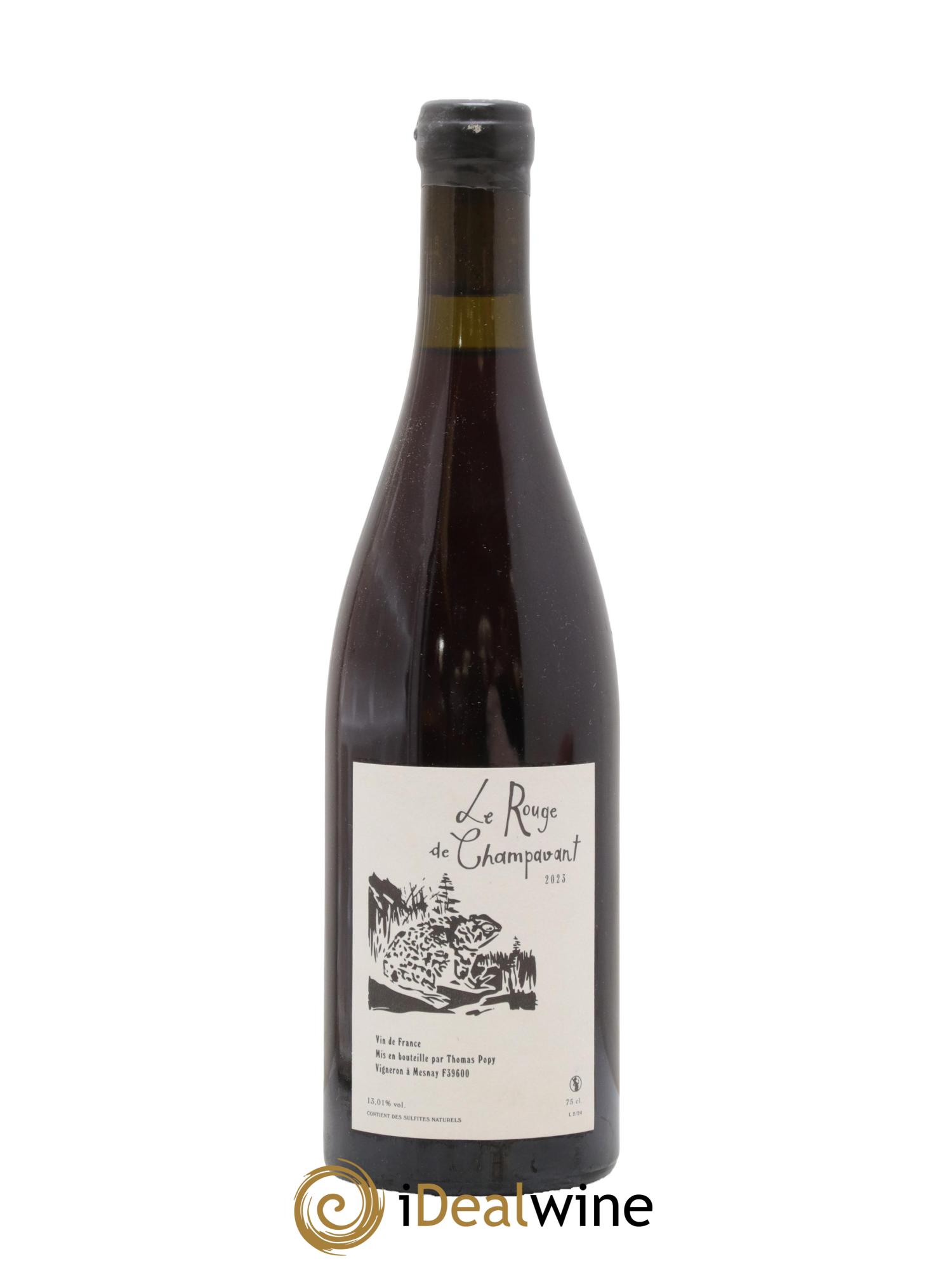 Vin de France Le Rouge de Champavant Thomas Popy 2023 - Lot de 1 bouteille - 0