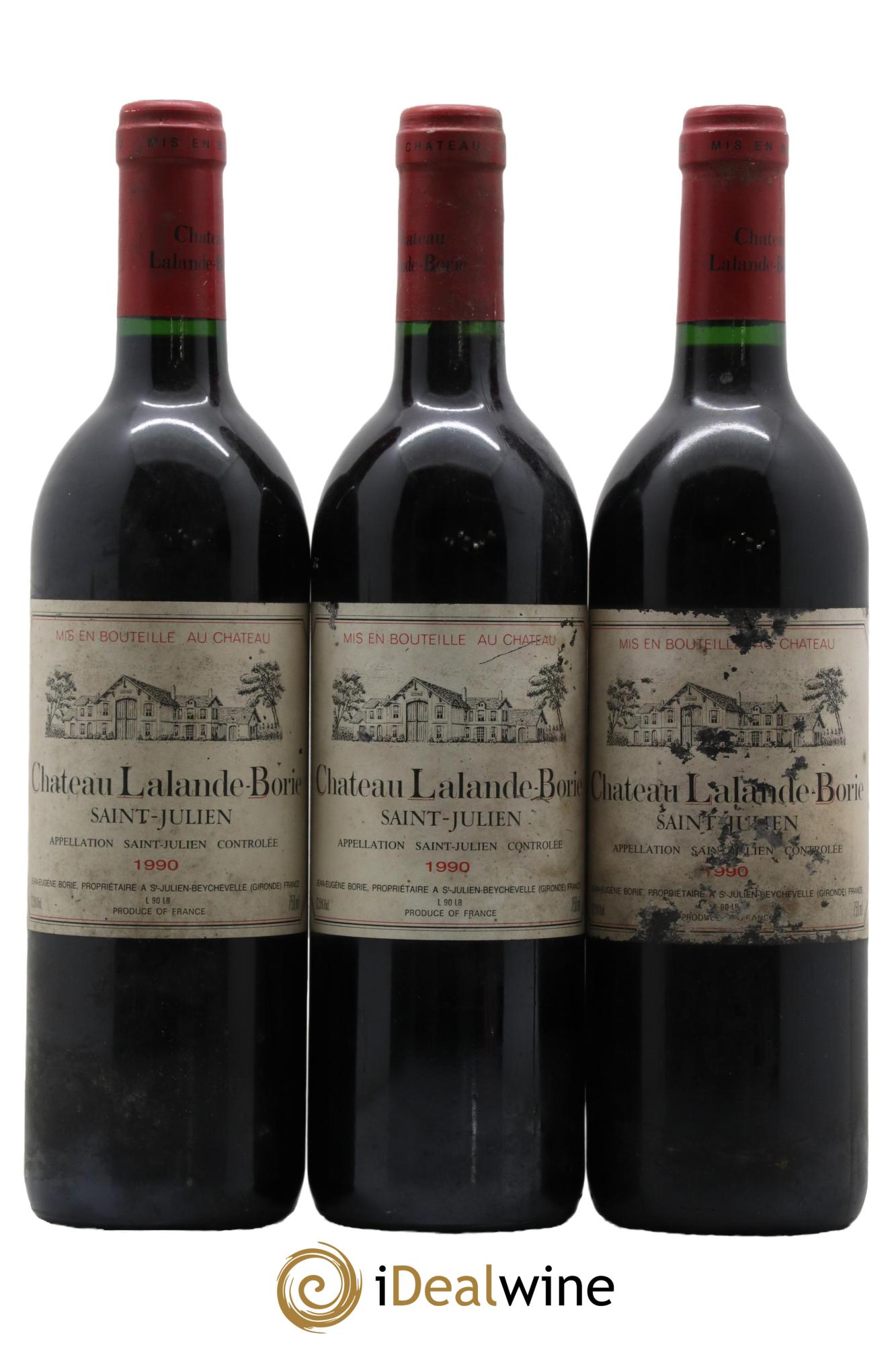 Château Lalande Borie 1990 - Lot de 3 bouteilles - 0