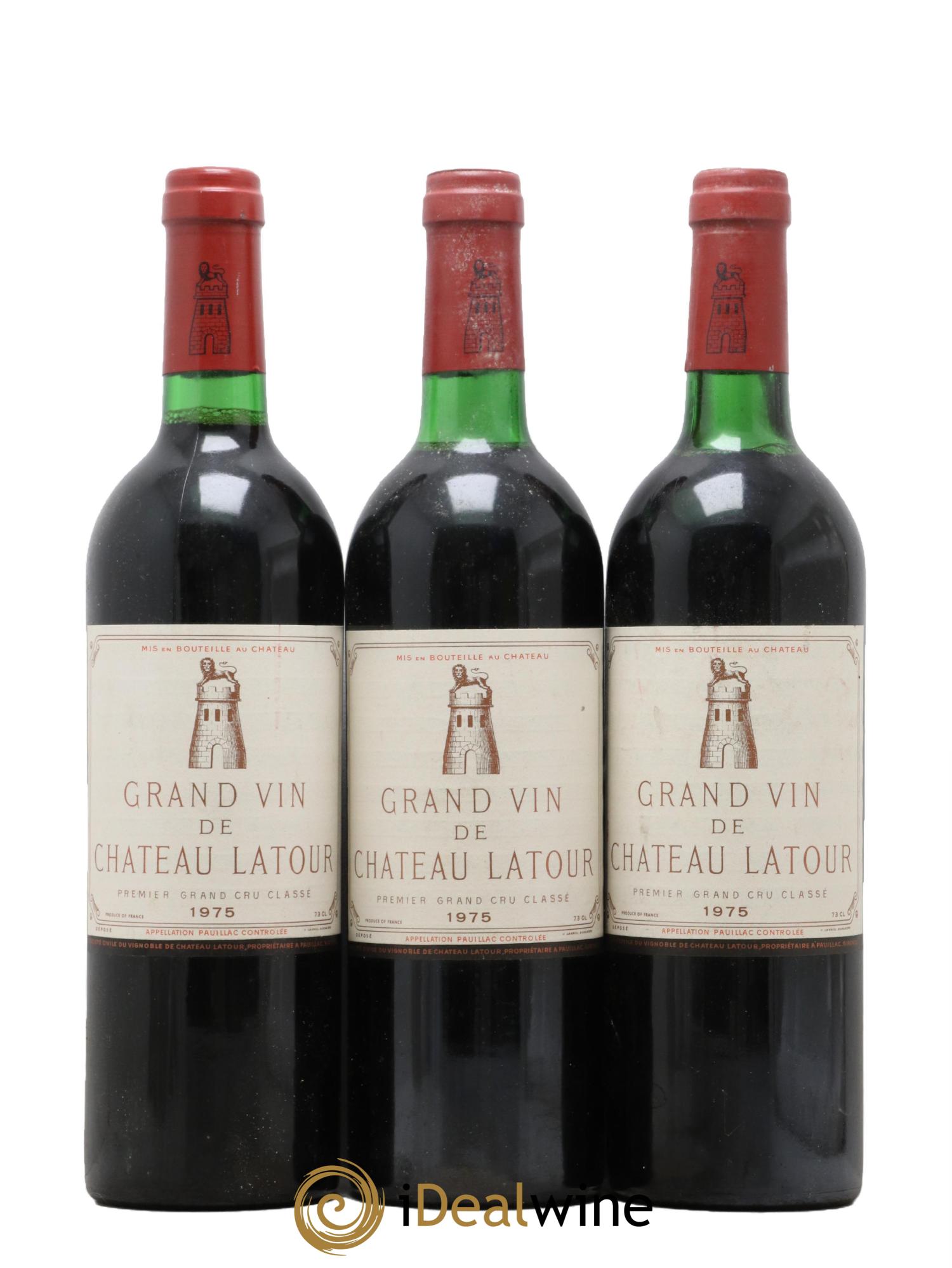 Château Latour 1er Grand Cru Classé 1975 - Lot de 3 bouteilles - 0