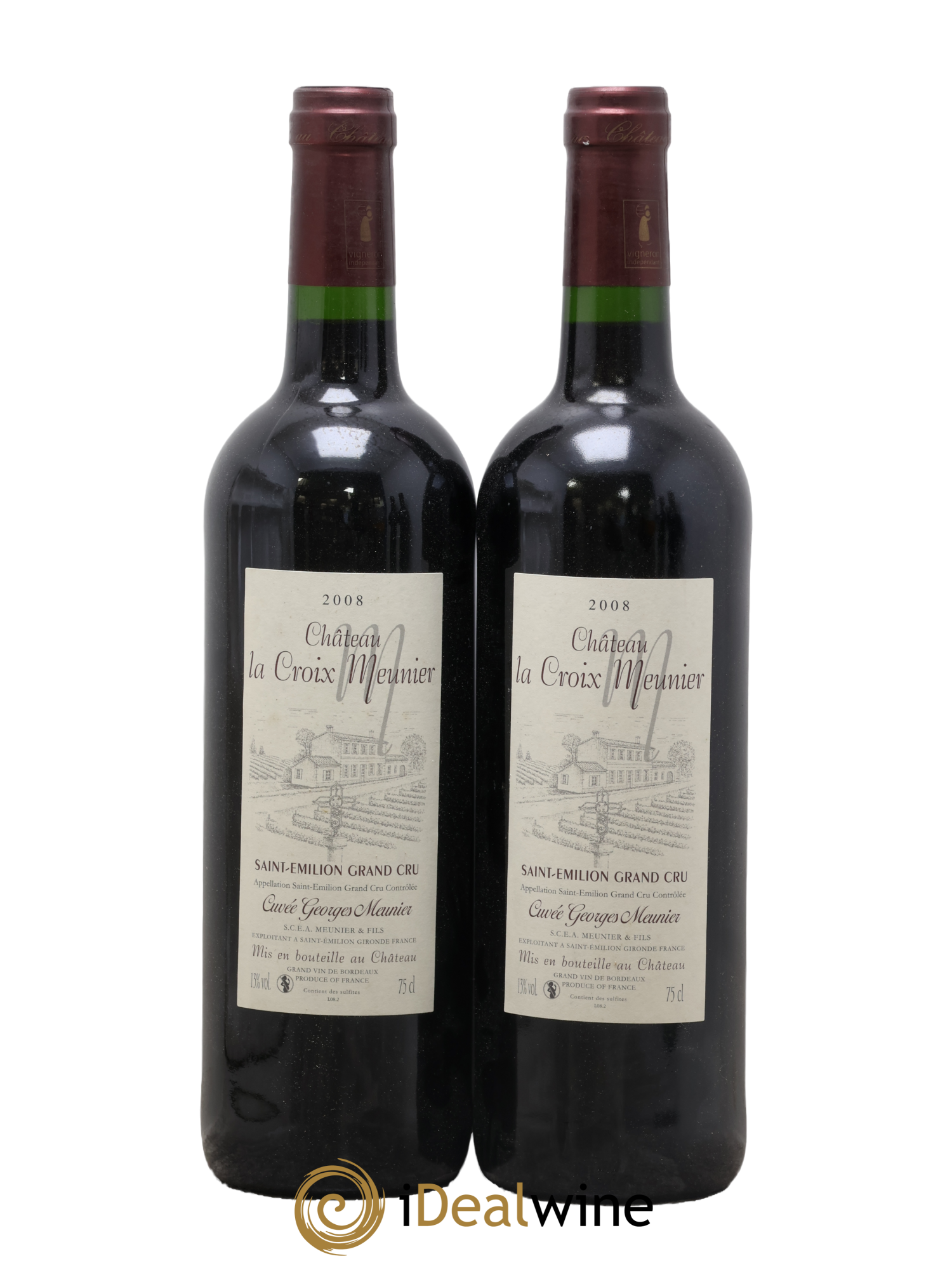 Saint-Émilion Grand Cru Cuvée Georges Meunier Château La Croix Meunier 2008 - Lot de 2 bouteilles - 0