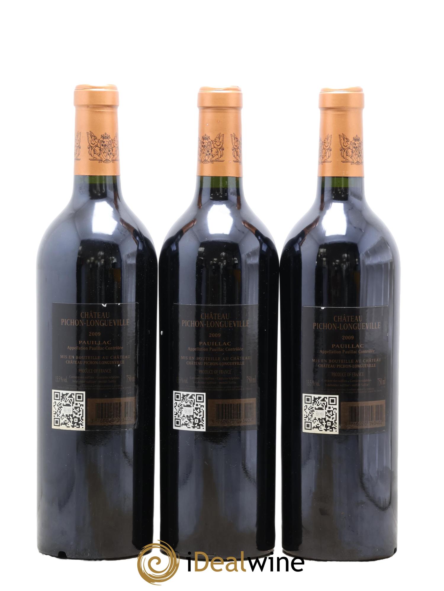 Pichon Longueville Baron 2ème Grand Cru Classé 2009 - Lot de 3 bouteilles - 1