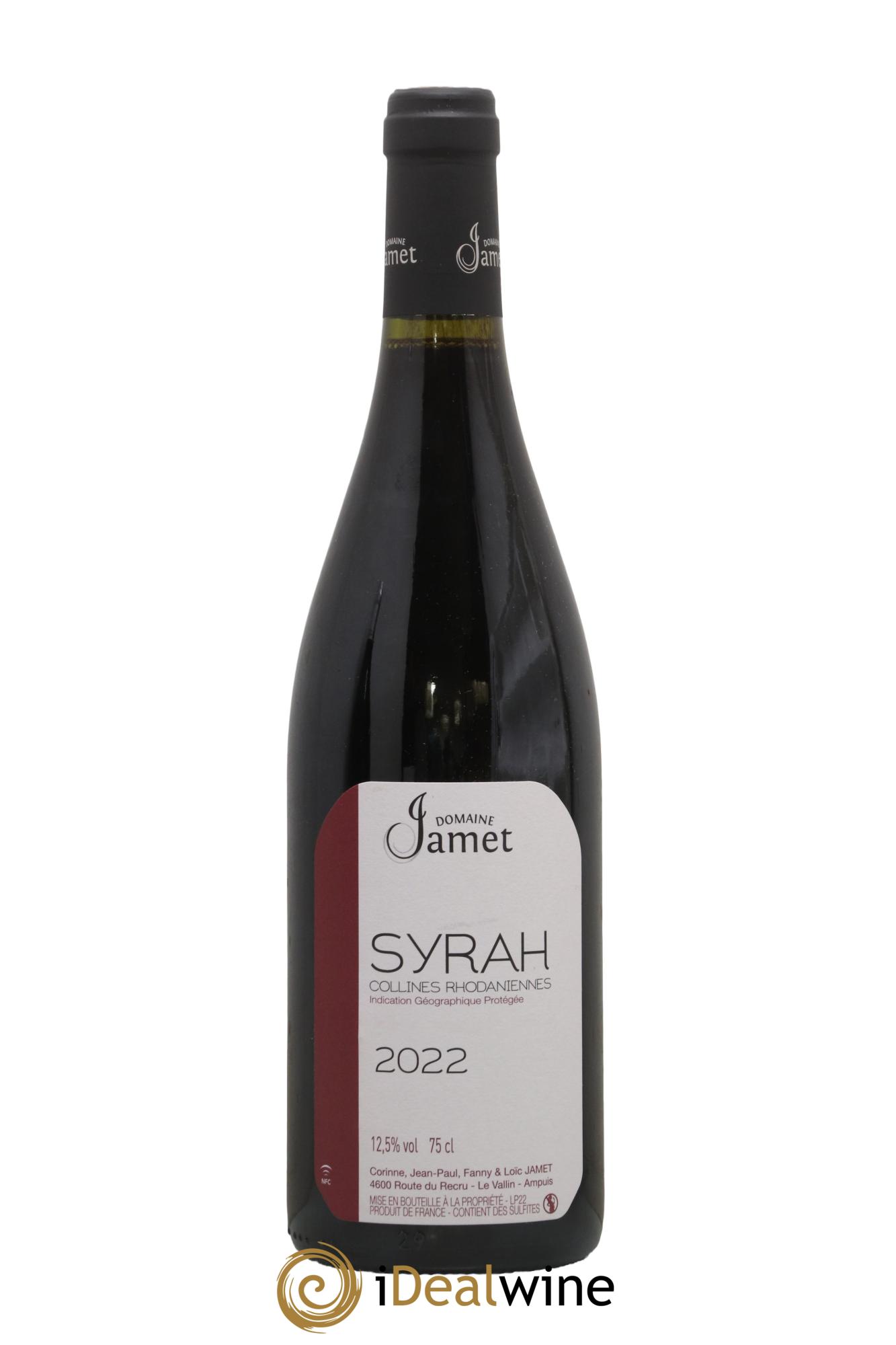 IGP Collines Rhodaniennes Syrah Jamet (Domaine) 2022 - Lot of 1 bottle - 0