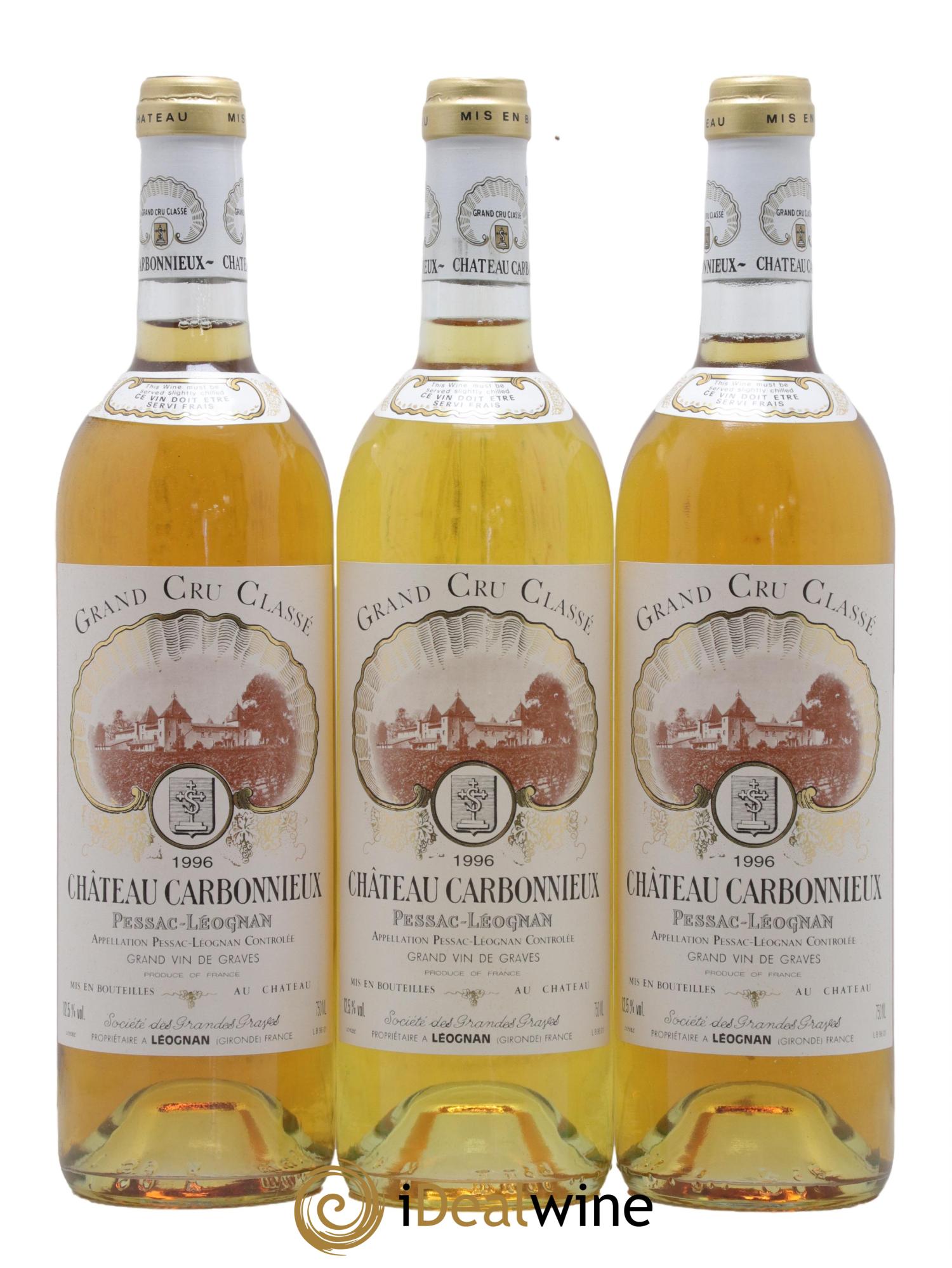 Château Carbonnieux Cru Classé de Graves 1996 - Lot de 12 bouteilles - 1