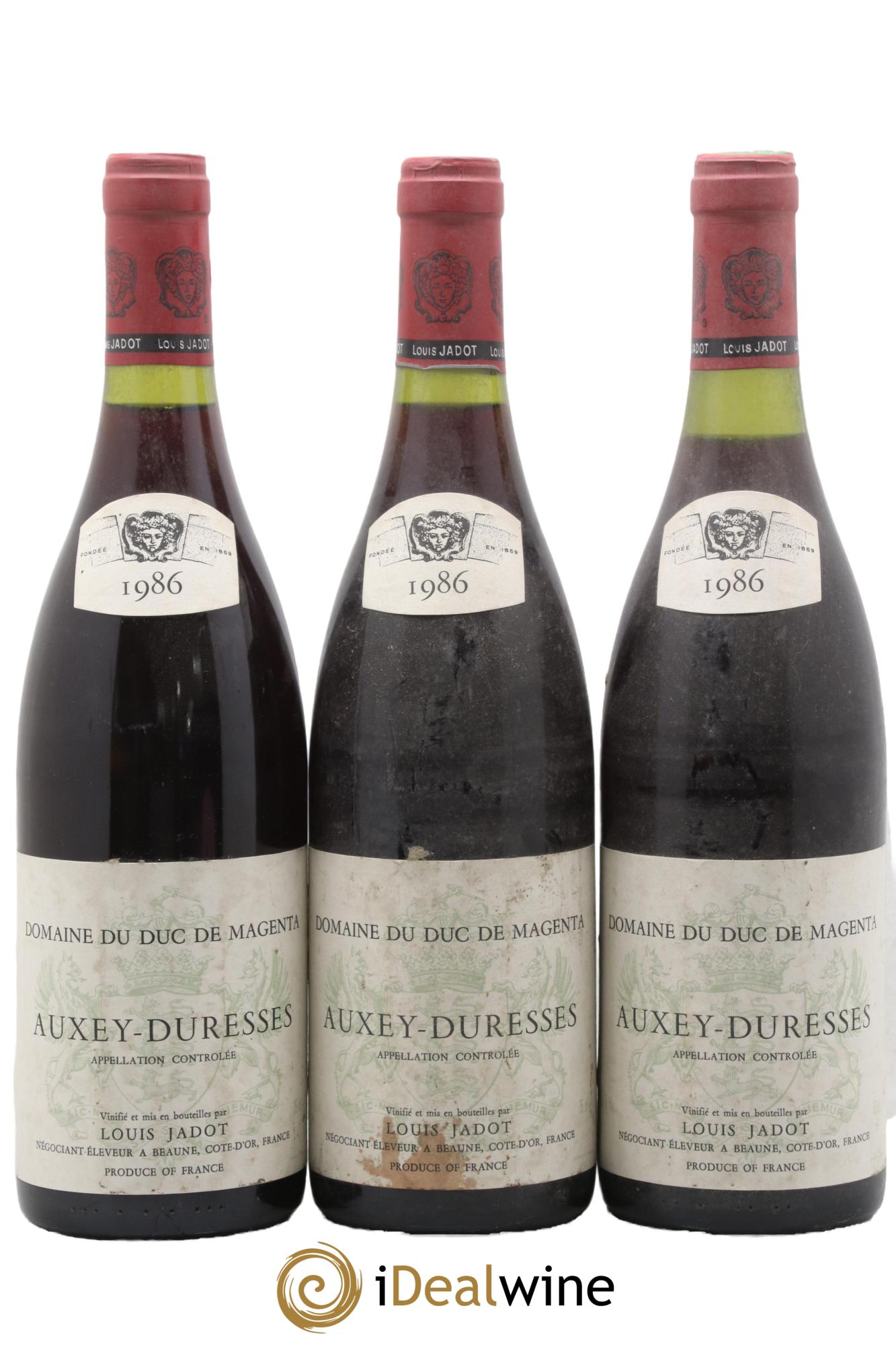 Auxey-Duresses Duc De Magenta Louis Jadot 1986 - Lotto di 3 bottiglie - 0