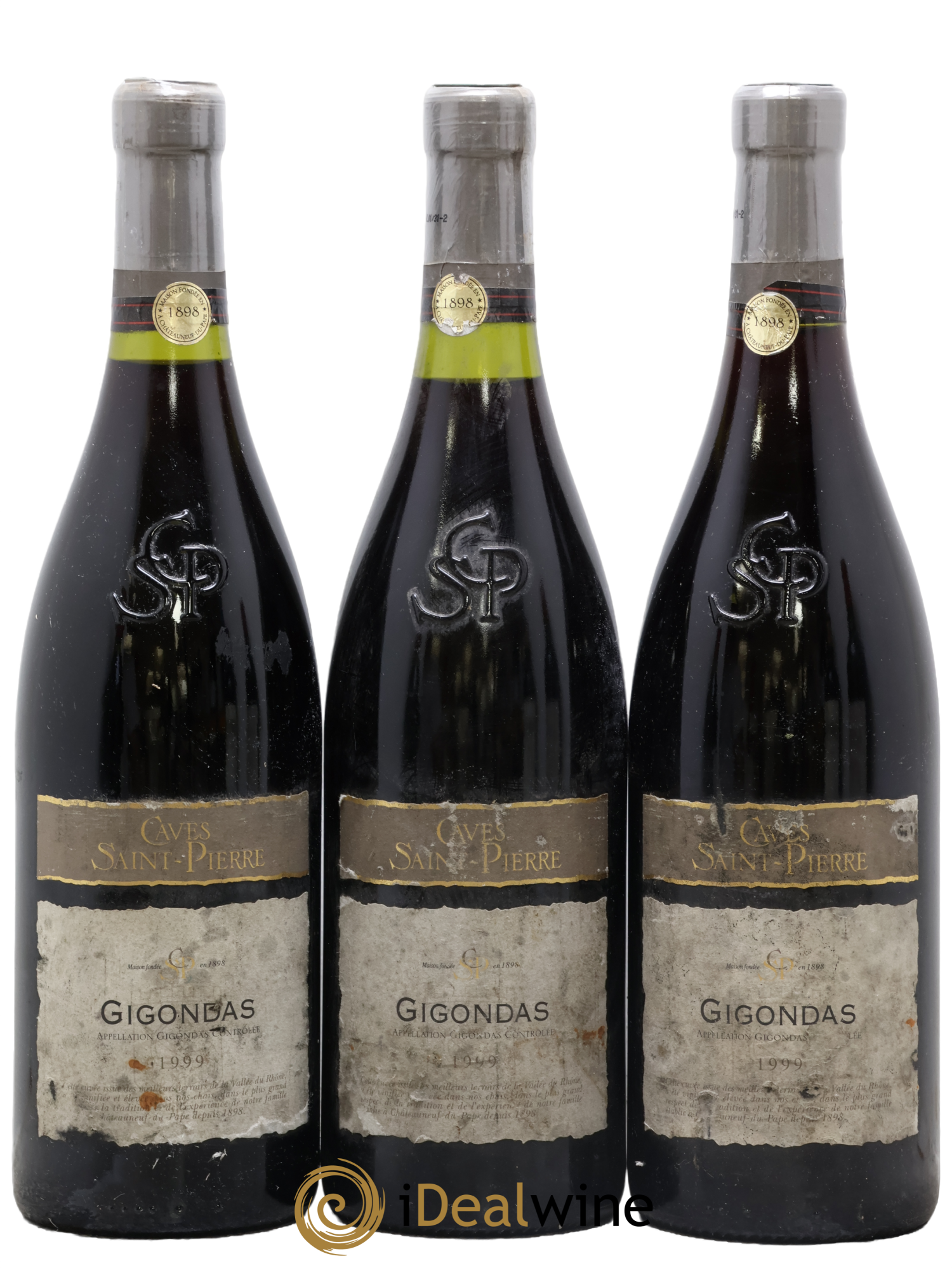 Gigondas Cave Saint Pierre 1999 - Lot de 3 bouteilles - 0