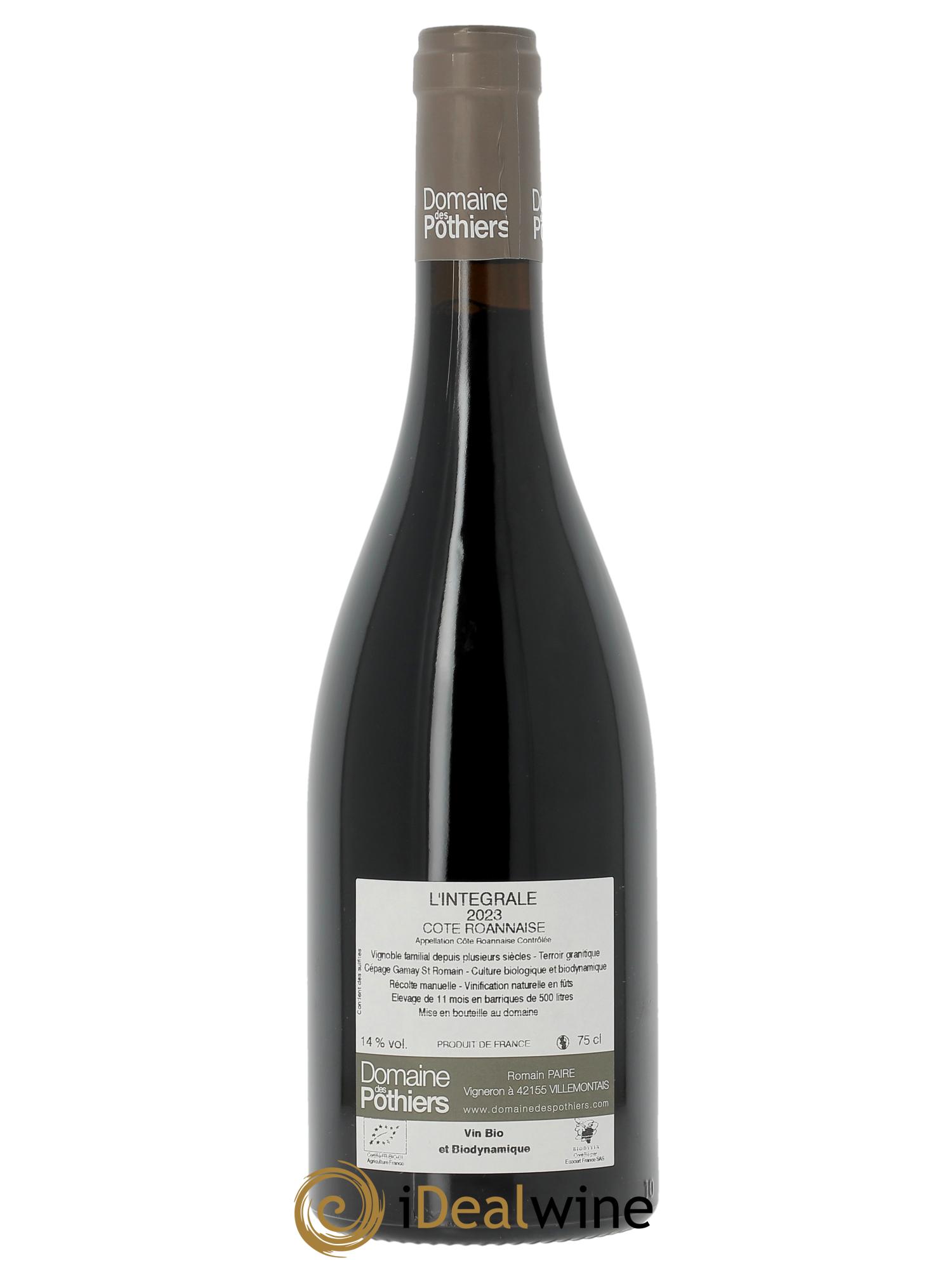 Côte Roannaise L'Intégrale Domaine des Pothiers  2023 - Lot de 1 bouteille - 1