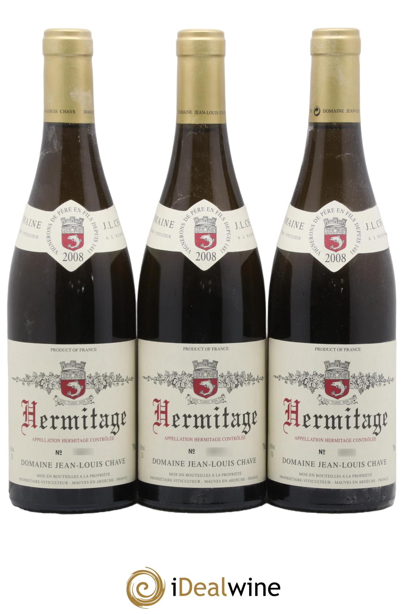 Hermitage Jean-Louis Chave 2008 - Lot de 3 bouteilles - 0