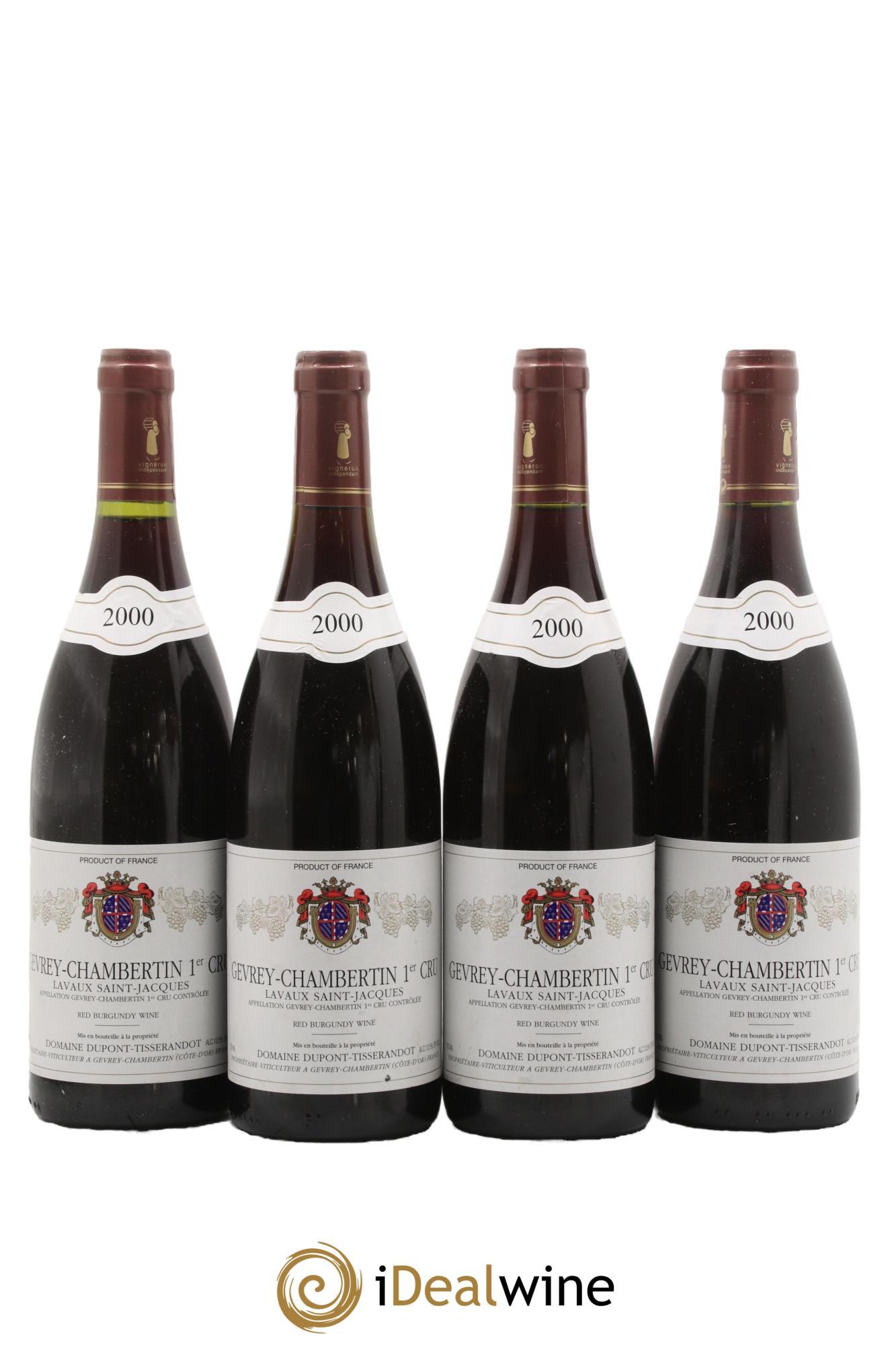 Gevrey-Chambertin 1er Cru Lavaux Saint-Jacques Dupont-Tisserandot (Domaine) 2000 - Lot de 4 bouteilles - 0