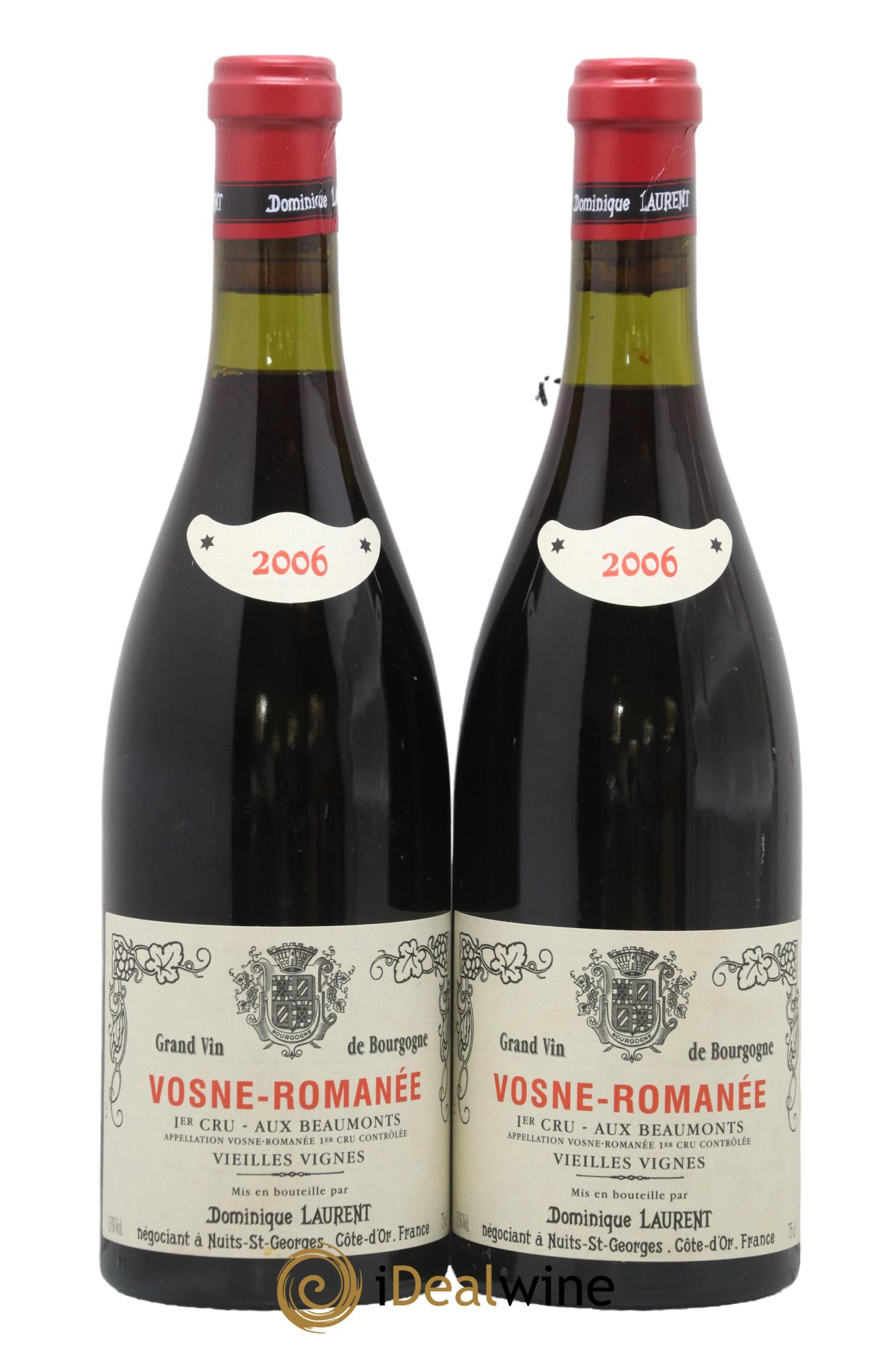 Vosne-Romanée 1er Cru Aux Beaumonts Vieilles Vignes Dominique Laurent 2006 - Lot of 2 bottles - 0