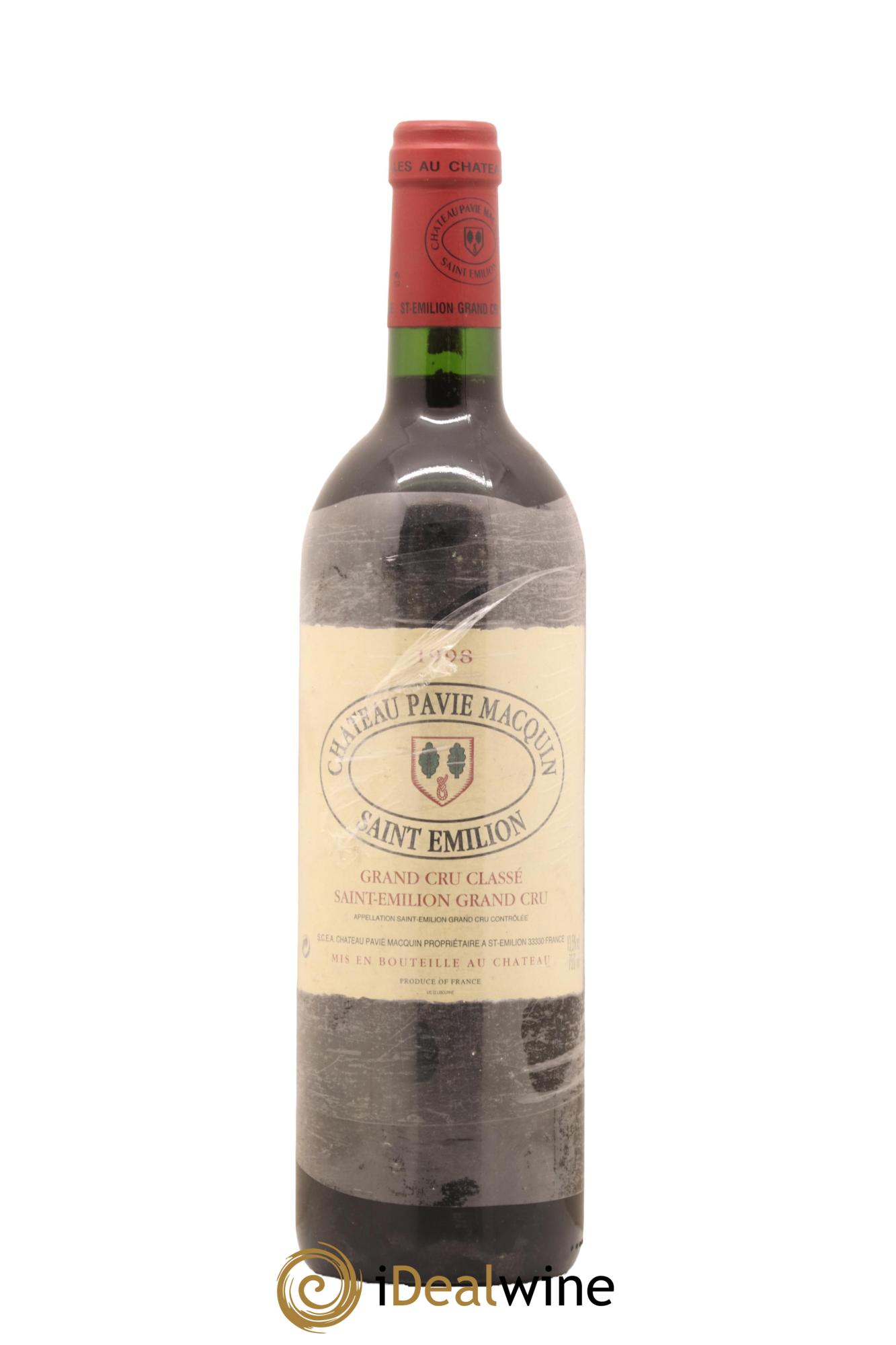Château Pavie Macquin 1er Grand Cru Classé B 1998 - Lot de 1 bouteille - 0