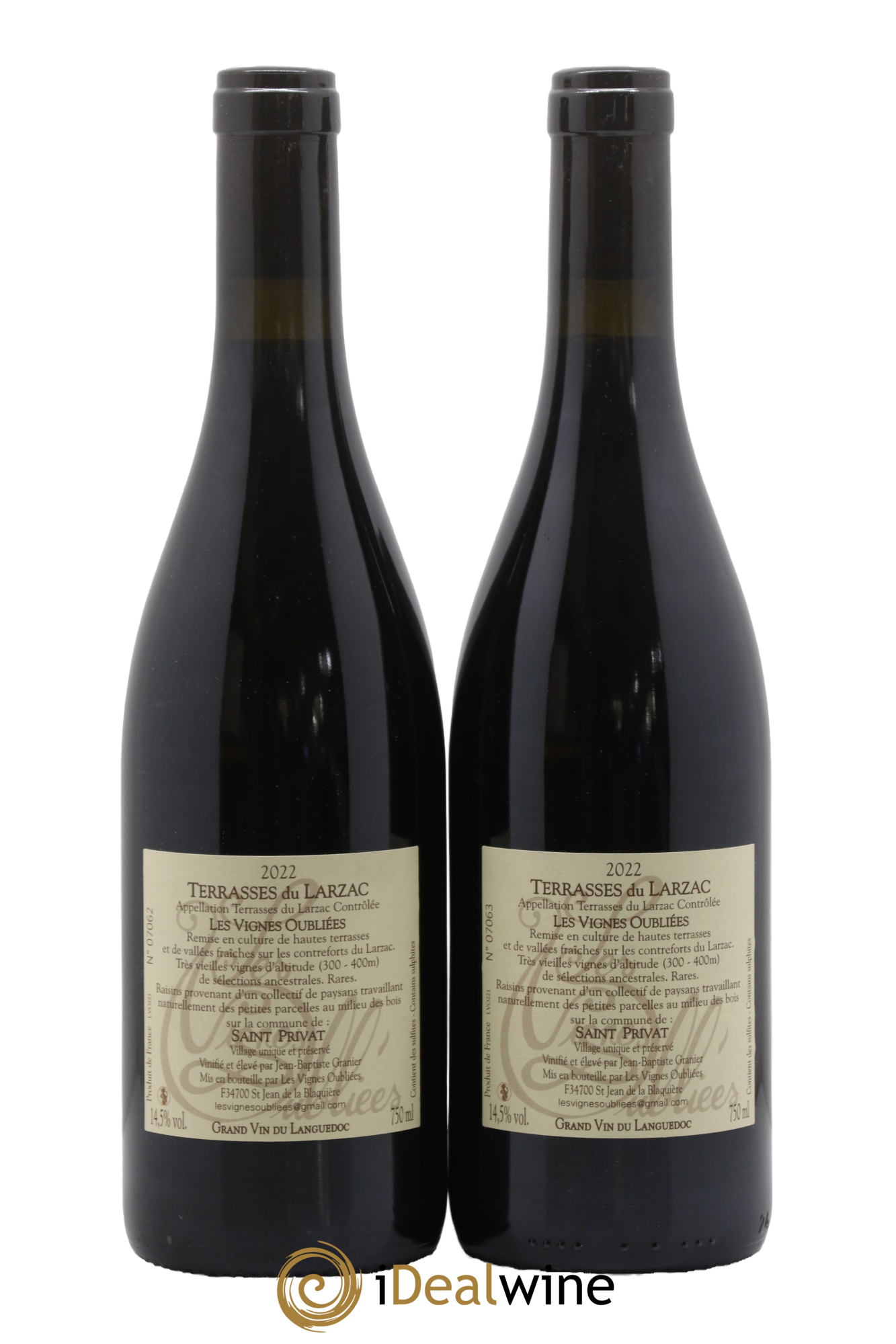 Terrasses du Larzac Les Vignes Oubliées Jean-Baptiste Granier 2022 - Lot of 2 bottles - 1