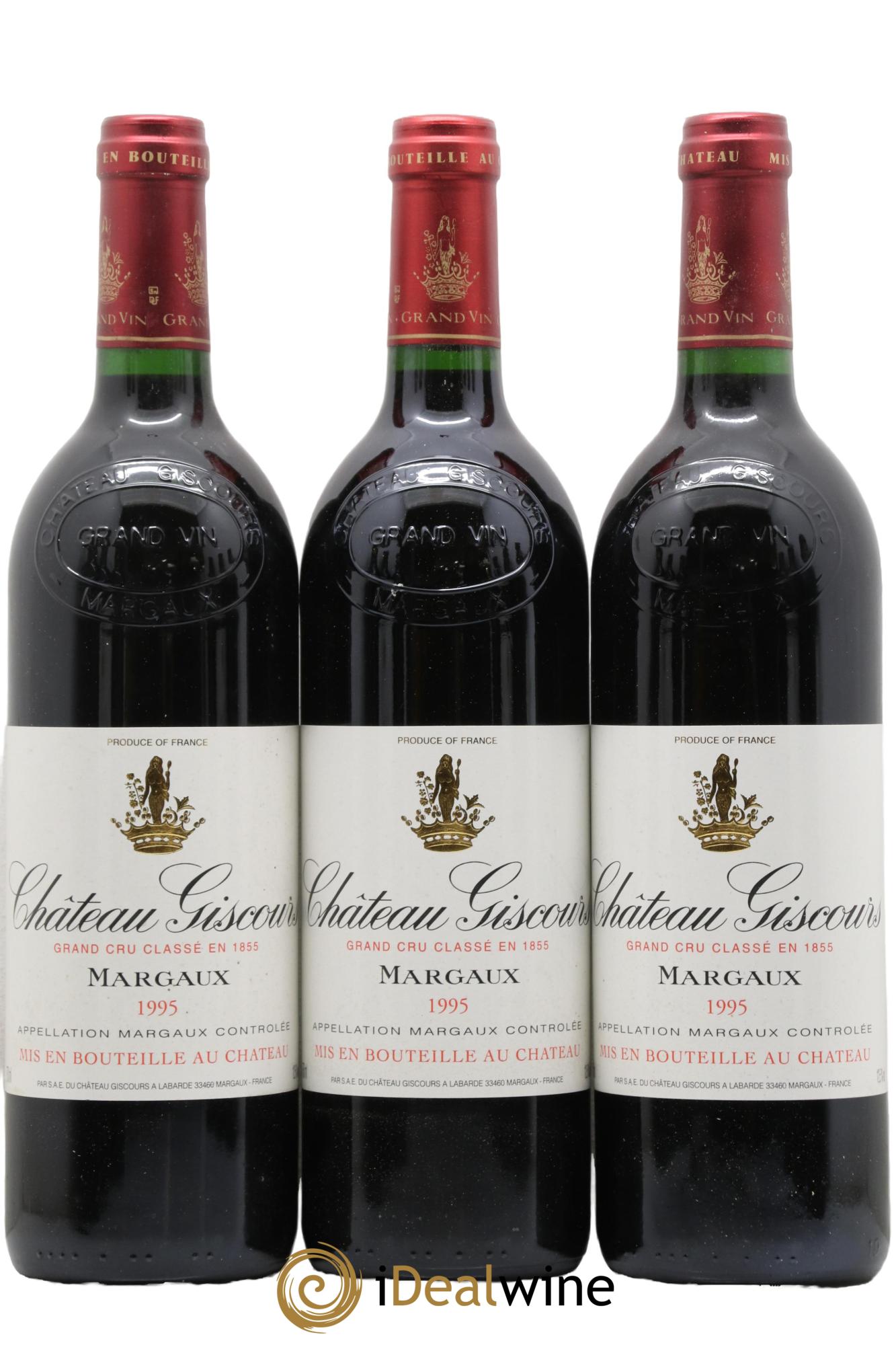 Château Giscours 3ème Grand Cru Classé 1995 - Lot de 3 bouteilles - 0