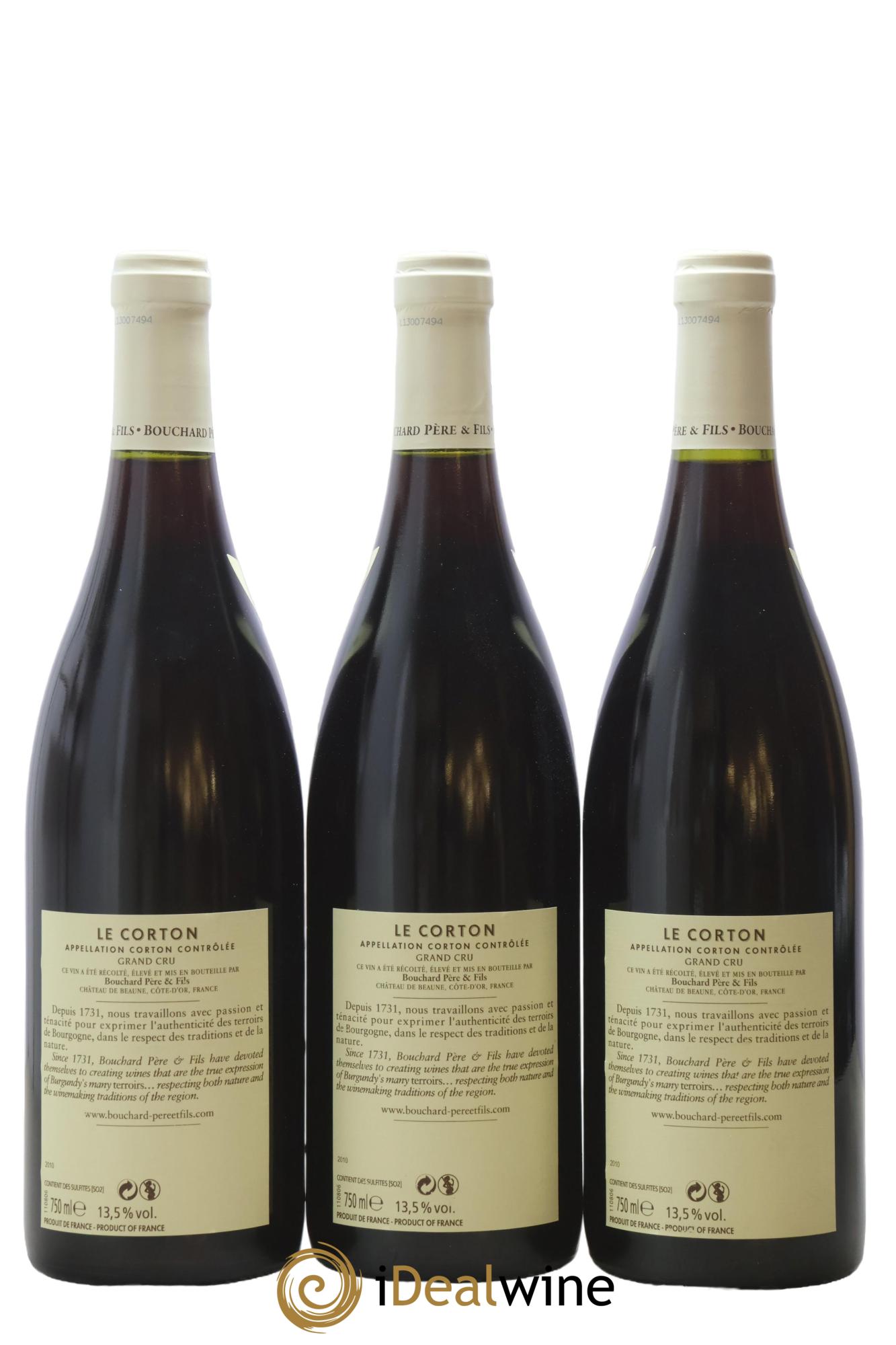 Corton Grand Cru Le Corton Bouchard Père & Fils 2010 - Lot de 3 bouteilles - 1