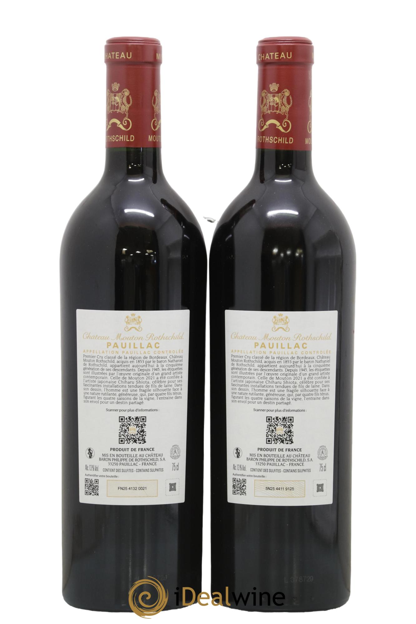 Château Mouton Rothschild 1er Grand Cru Classé  2021 - Lot of 2 bottles - 1