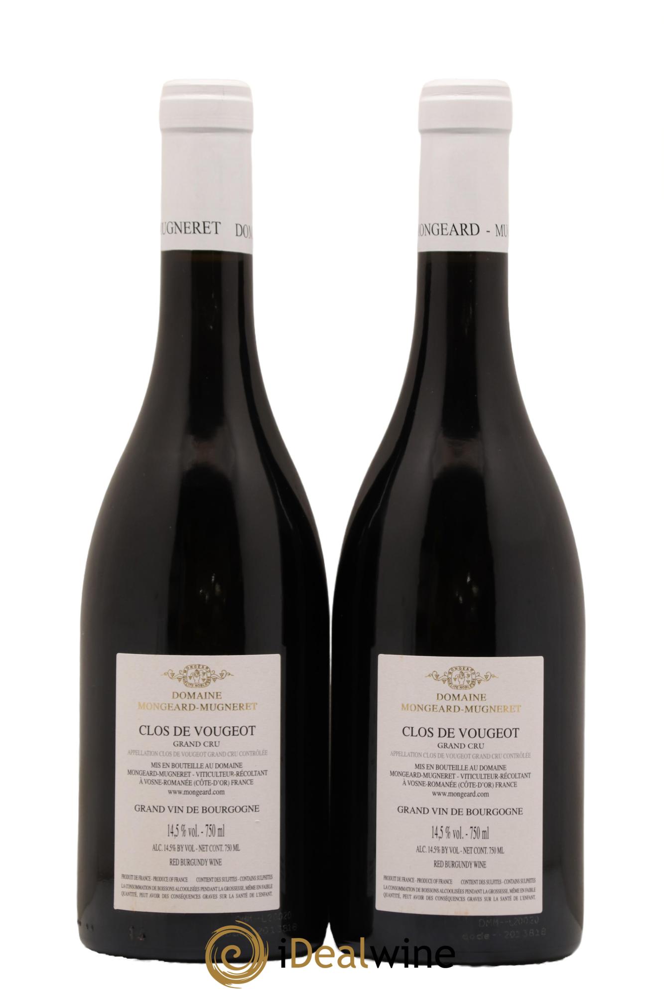 Clos de Vougeot Grand Cru Mongeard-Mugneret (Domaine) 2020 - Lot of 2 bottles - 1