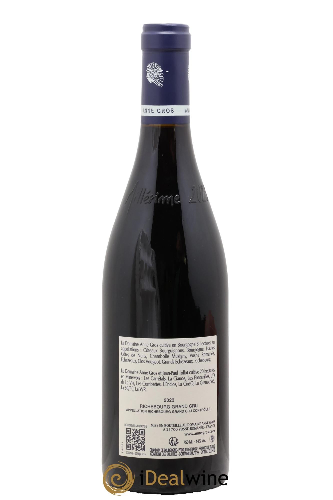 Richebourg Grand Cru Anne Gros 2023 - Lot de 1 bouteille - 1