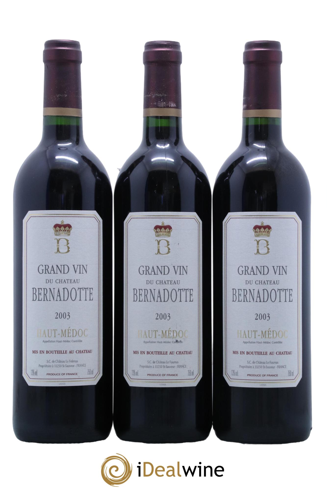 Château Bernadotte 2003 - Lot de 12 bouteilles - 4