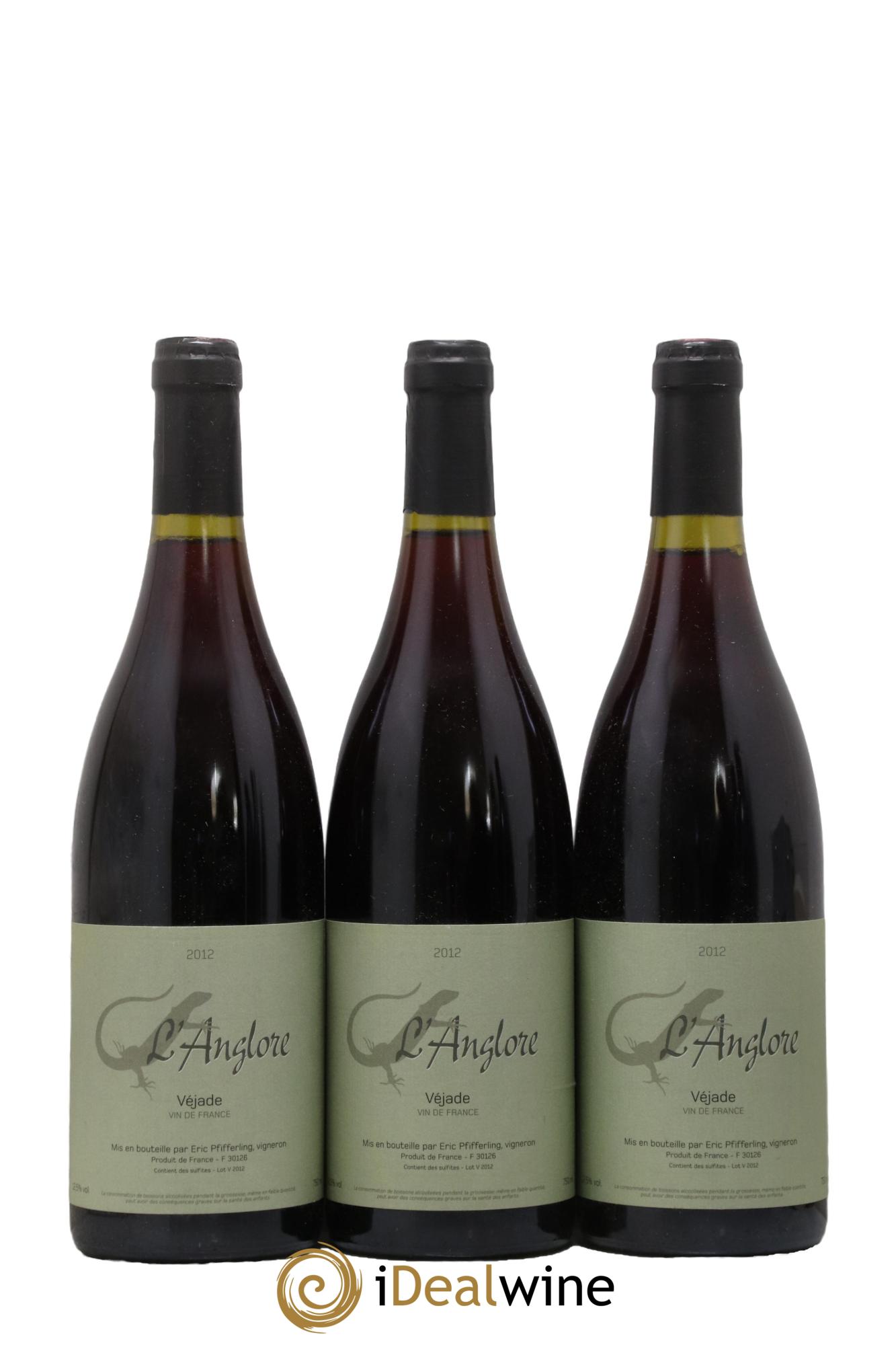 Vin de France Véjade L'Anglore 2012 - Lot de 3 bouteilles - 0
