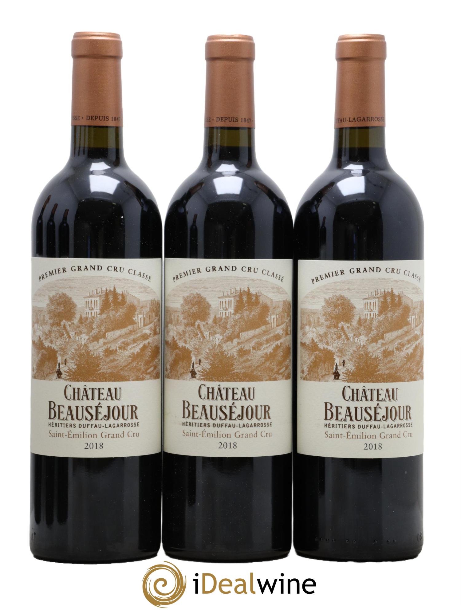 Château Beauséjour (Duffau-Lagarrosse) 1er Grand Cru Classé B  2018 - Lotto di 6 bottiglie - 1