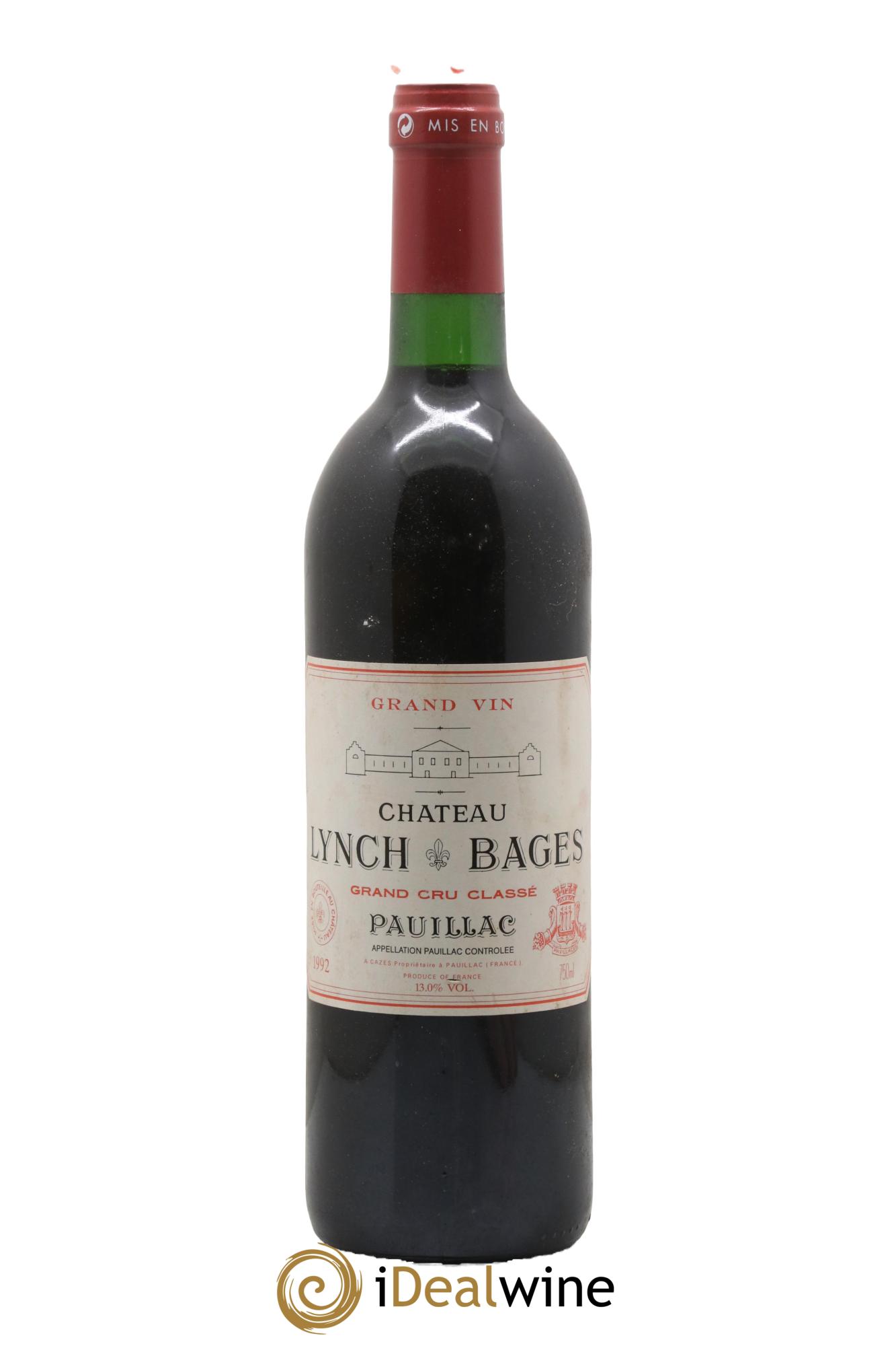 Château Lynch Bages 5ème Grand Cru Classé 1992 - Lot de 1 bouteille - 0