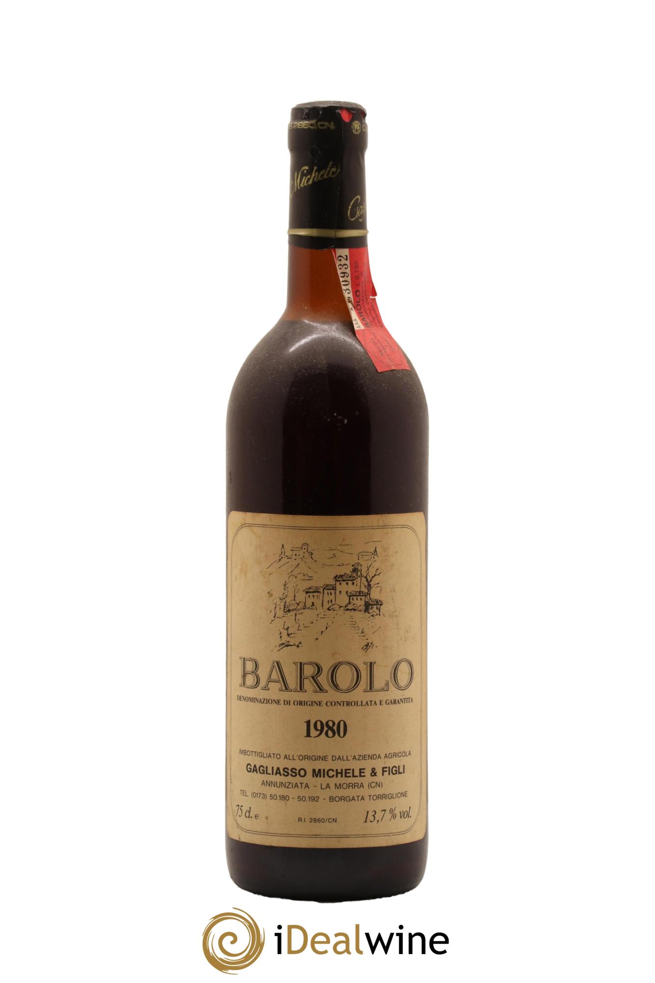 Barolo Michele Gagliasso 1980 - Lot de 1 bouteille - 0