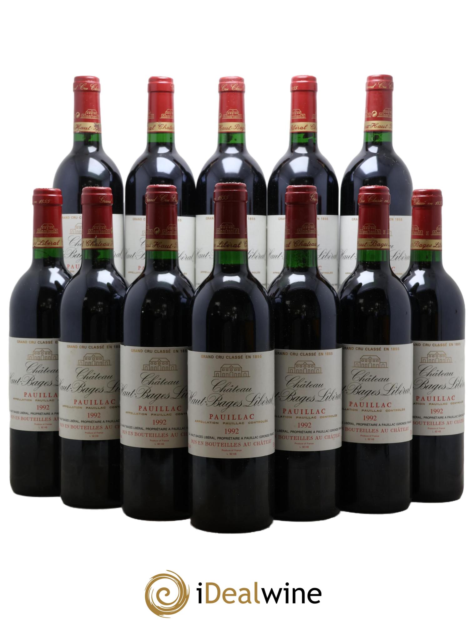 Château Haut Bages Libéral 5ème Grand Cru Classé 1992 - Lot de 12 bouteilles - 0