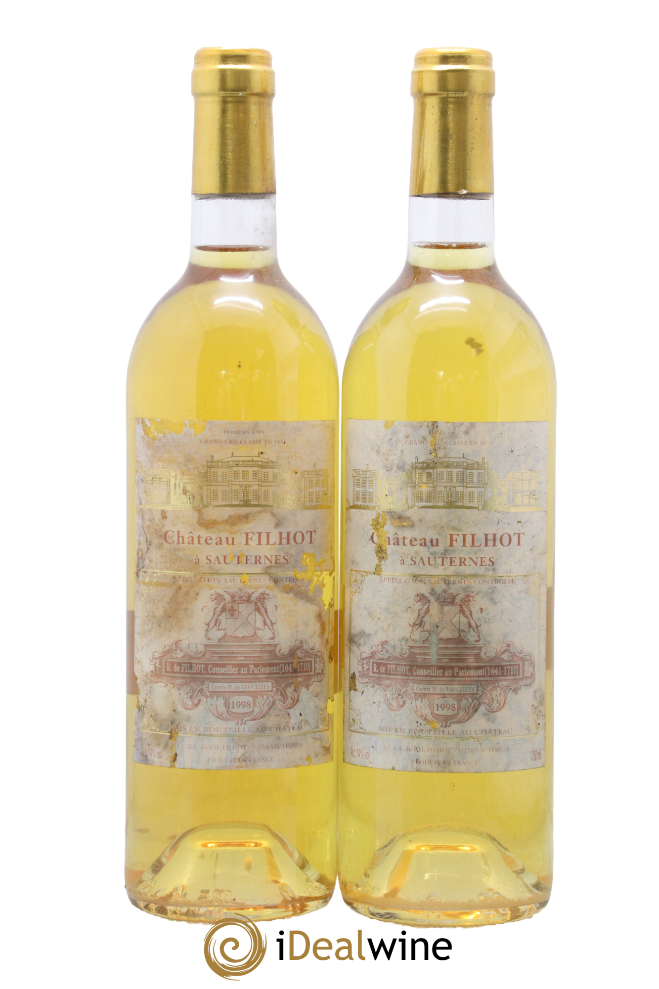 Château Filhot 2ème Grand Cru Classé 1998 - Lot de 2 bouteilles - 0