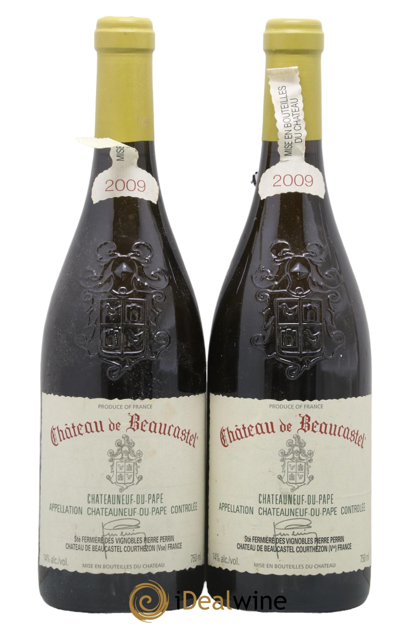 Châteauneuf-du-Pape Château de Beaucastel Famille Perrin 2009 - Lot of 2 bottles - 0