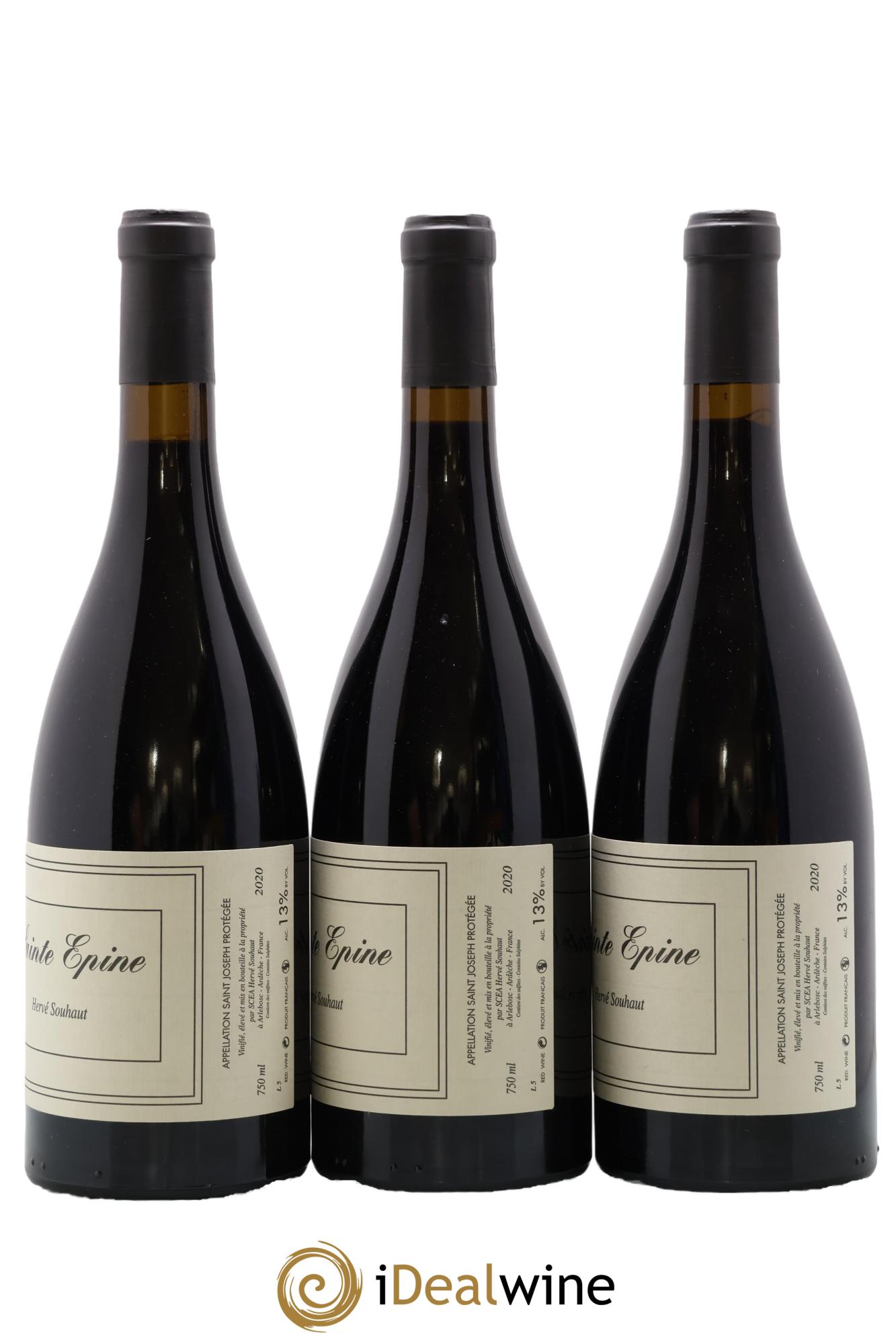 Saint-Joseph Sainte Epine Hervé Souhaut - Domaine Romaneaux-Destezet 2020 - Lot of 3 bottles - 1