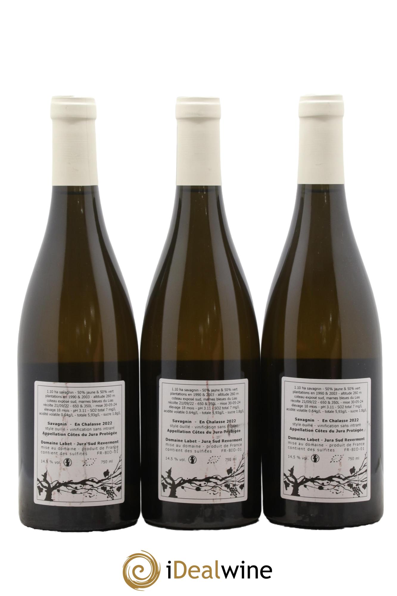 Côtes du Jura Savagnin en Chalasse Romain - Julien - Charline Labet 2022 - Lot de 3 bouteilles - 1